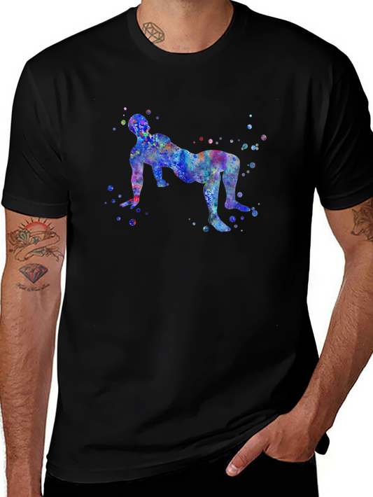 Colorful Watercolor Bridge Pose Yoga T-Shirt