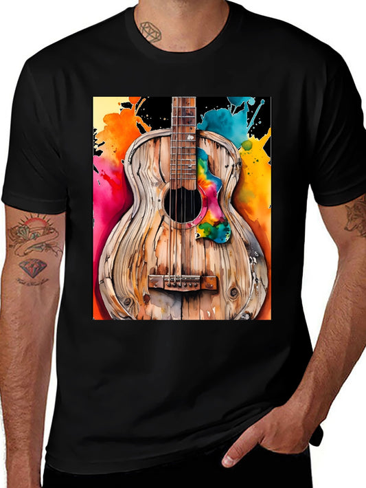 Rustic Watercolor Guitar Tee