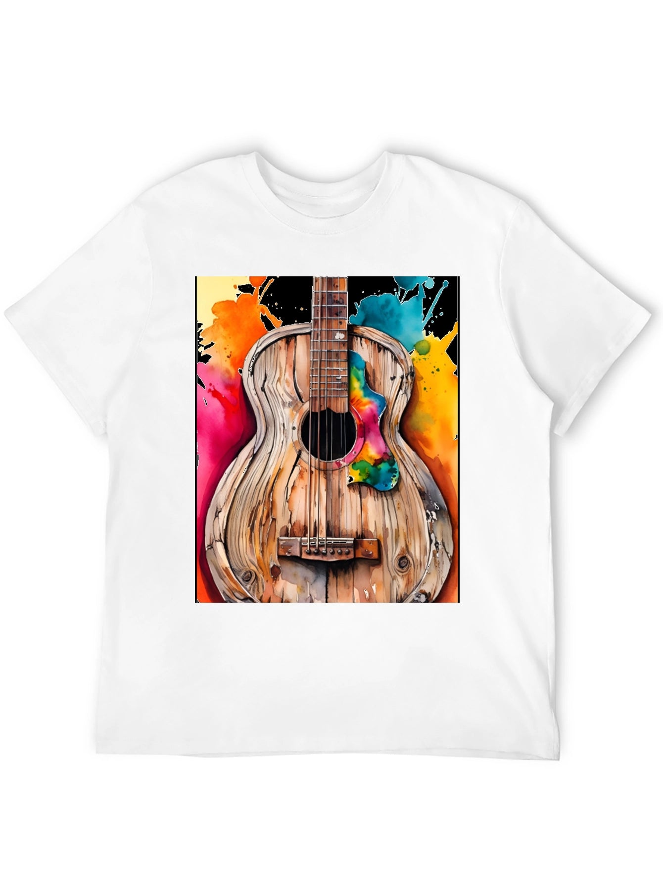 Rustic Watercolor Guitar Tee