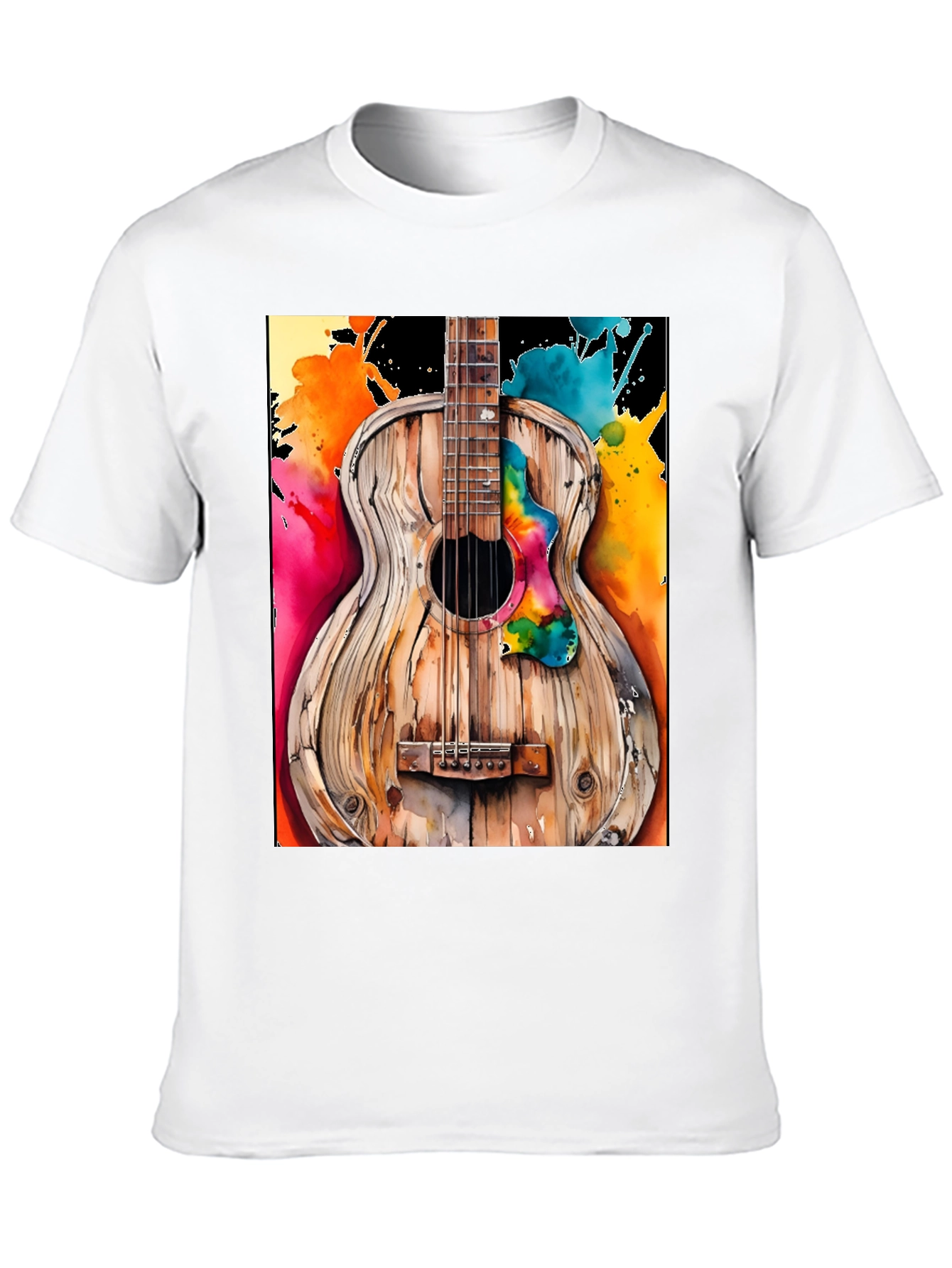 Rustic Watercolor Guitar Tee