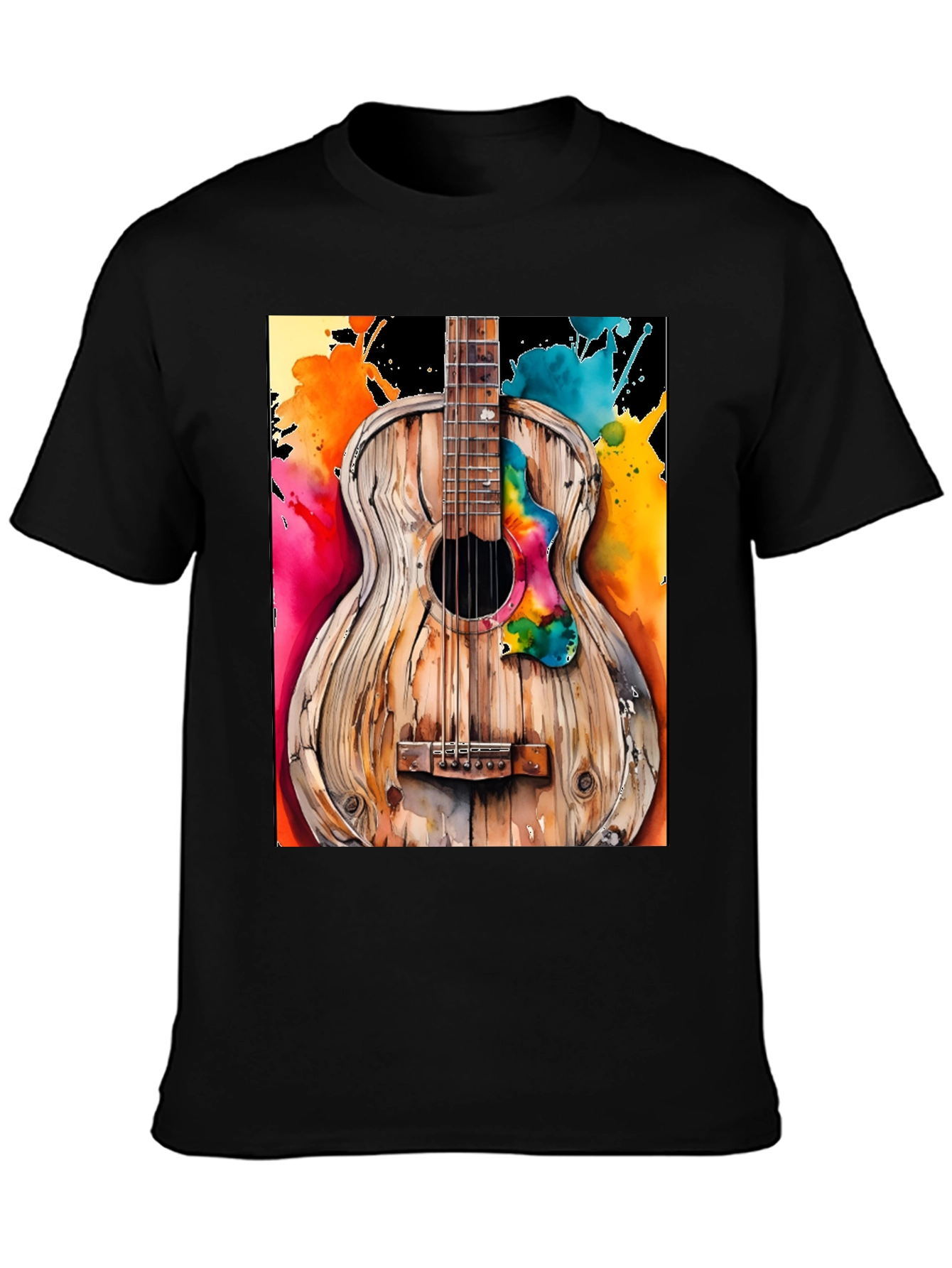 Rustic Watercolor Guitar Tee