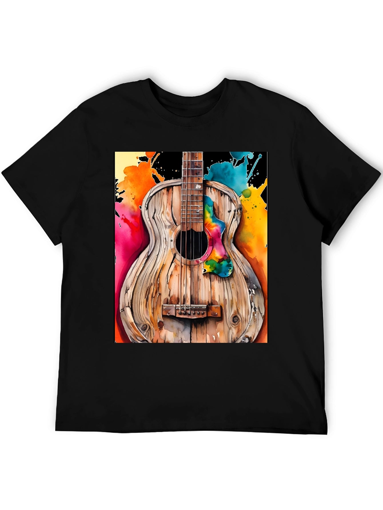 Rustic Watercolor Guitar Tee