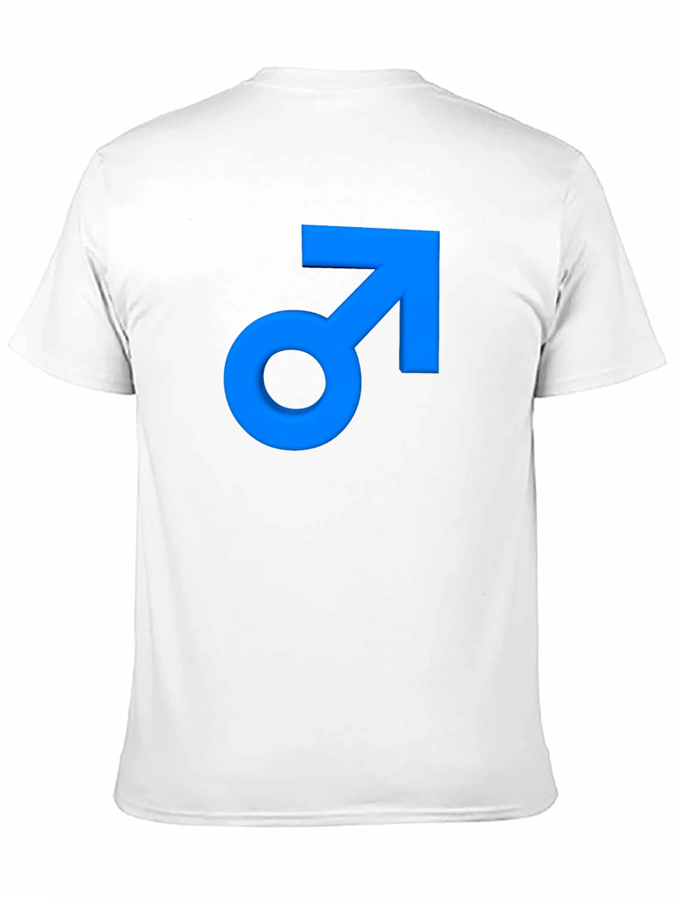 Mens Black T-Shirt with Blue Male Symbol Graphic