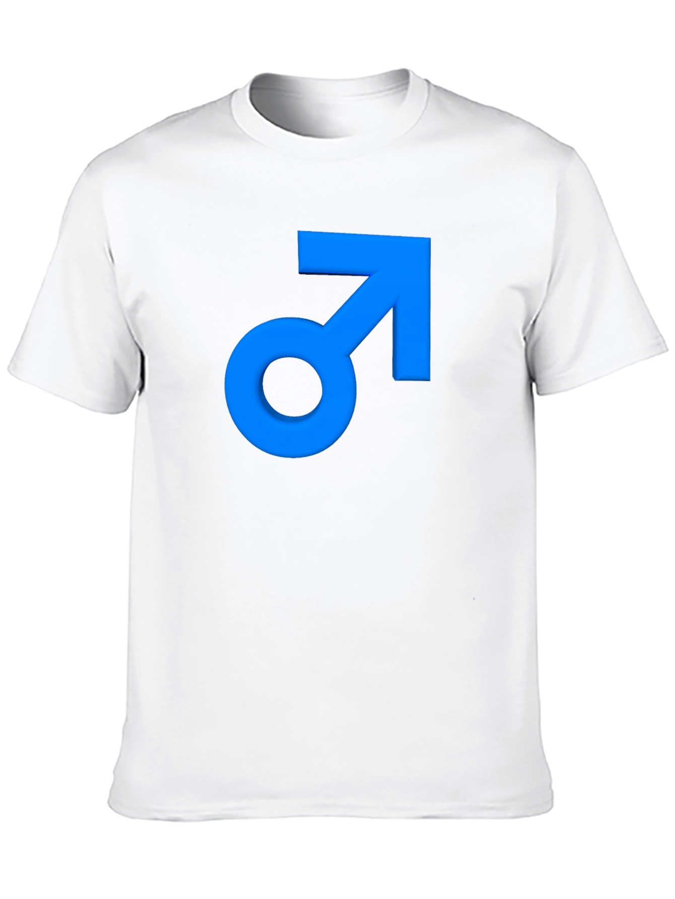 Mens Black T-Shirt with Blue Male Symbol Graphic