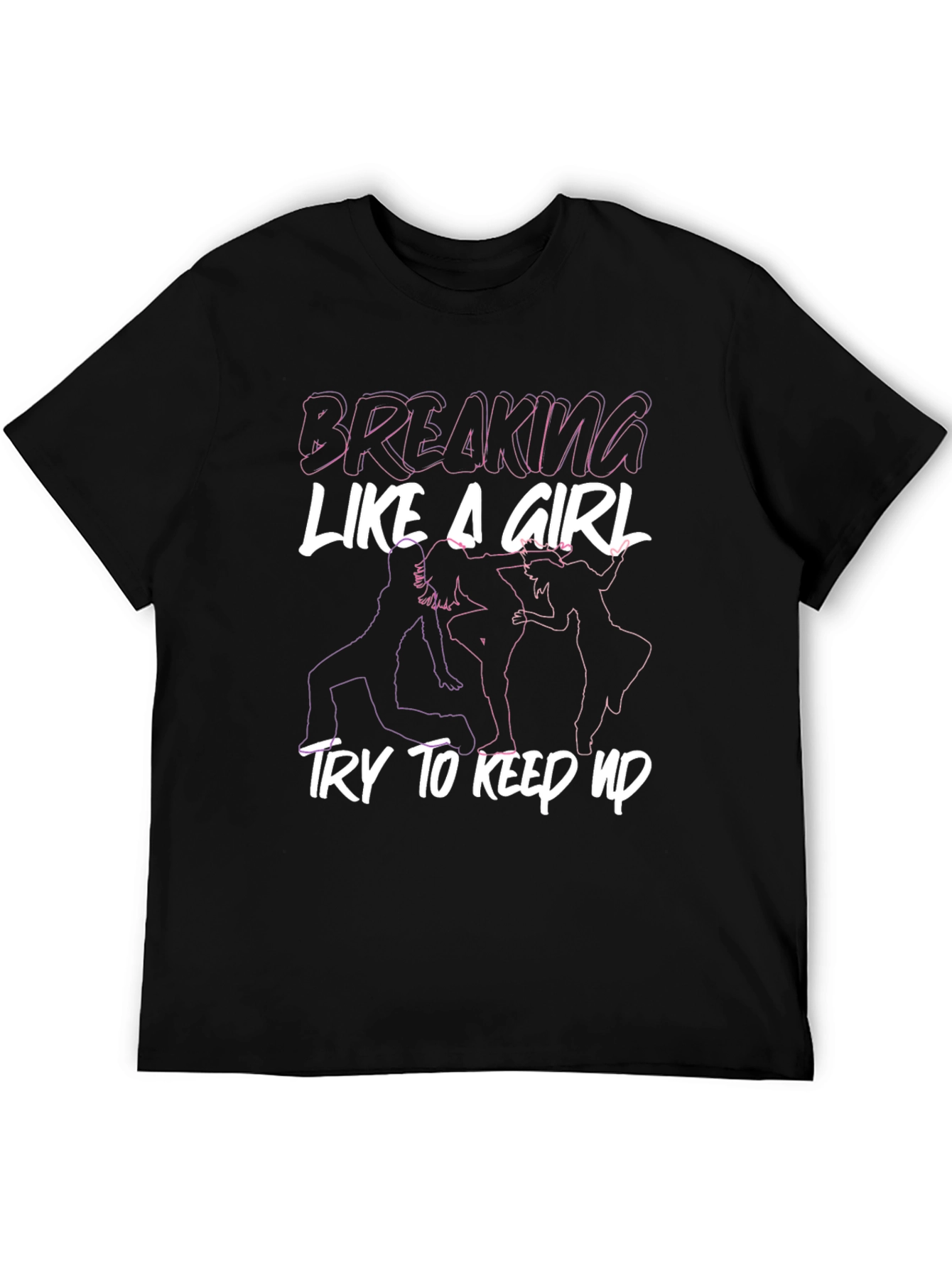 Breaking Like A Girl Graphic Tee - Black