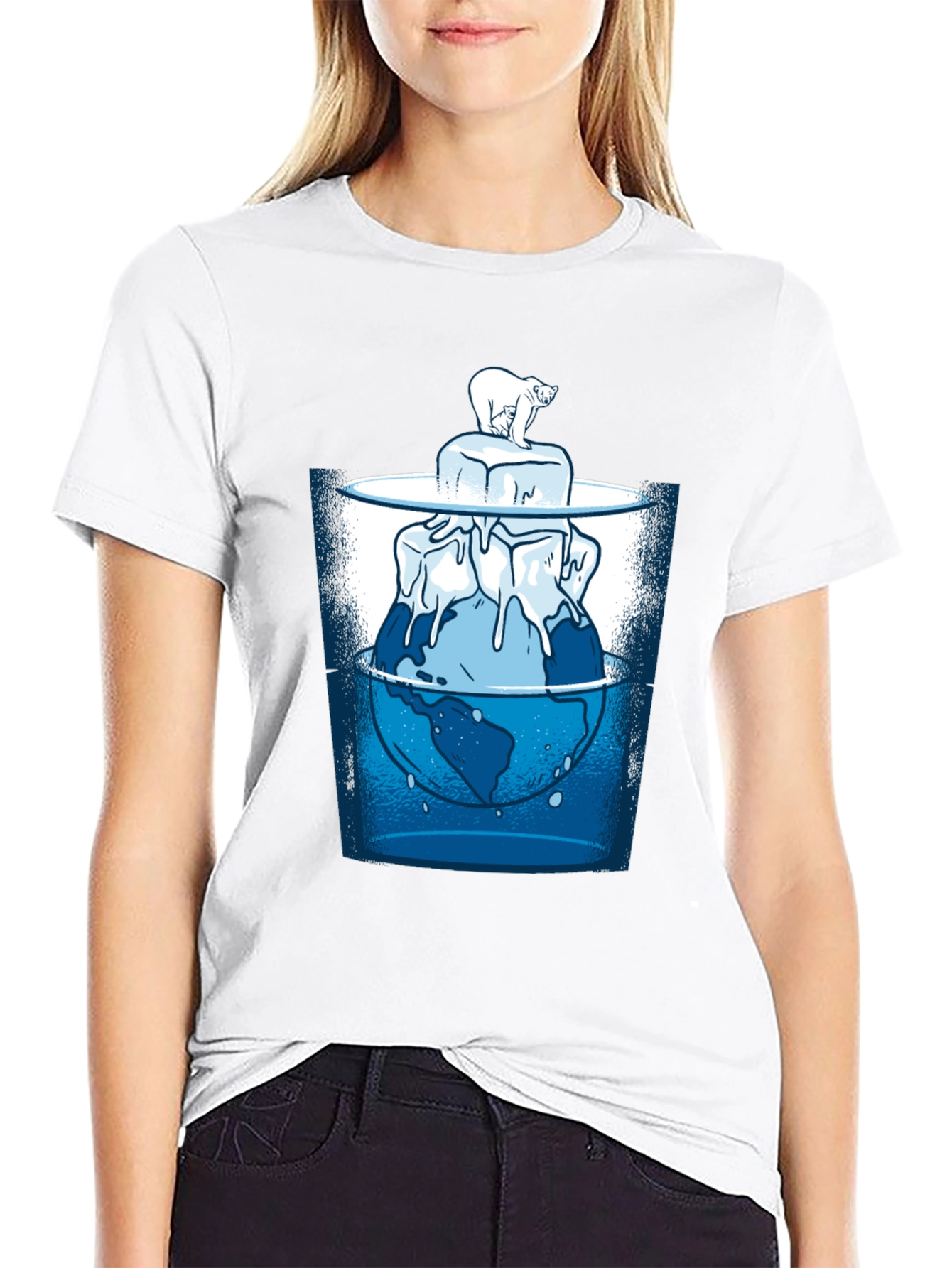 Global Warming T-Shirt - Polar Bear & Melting Ice
