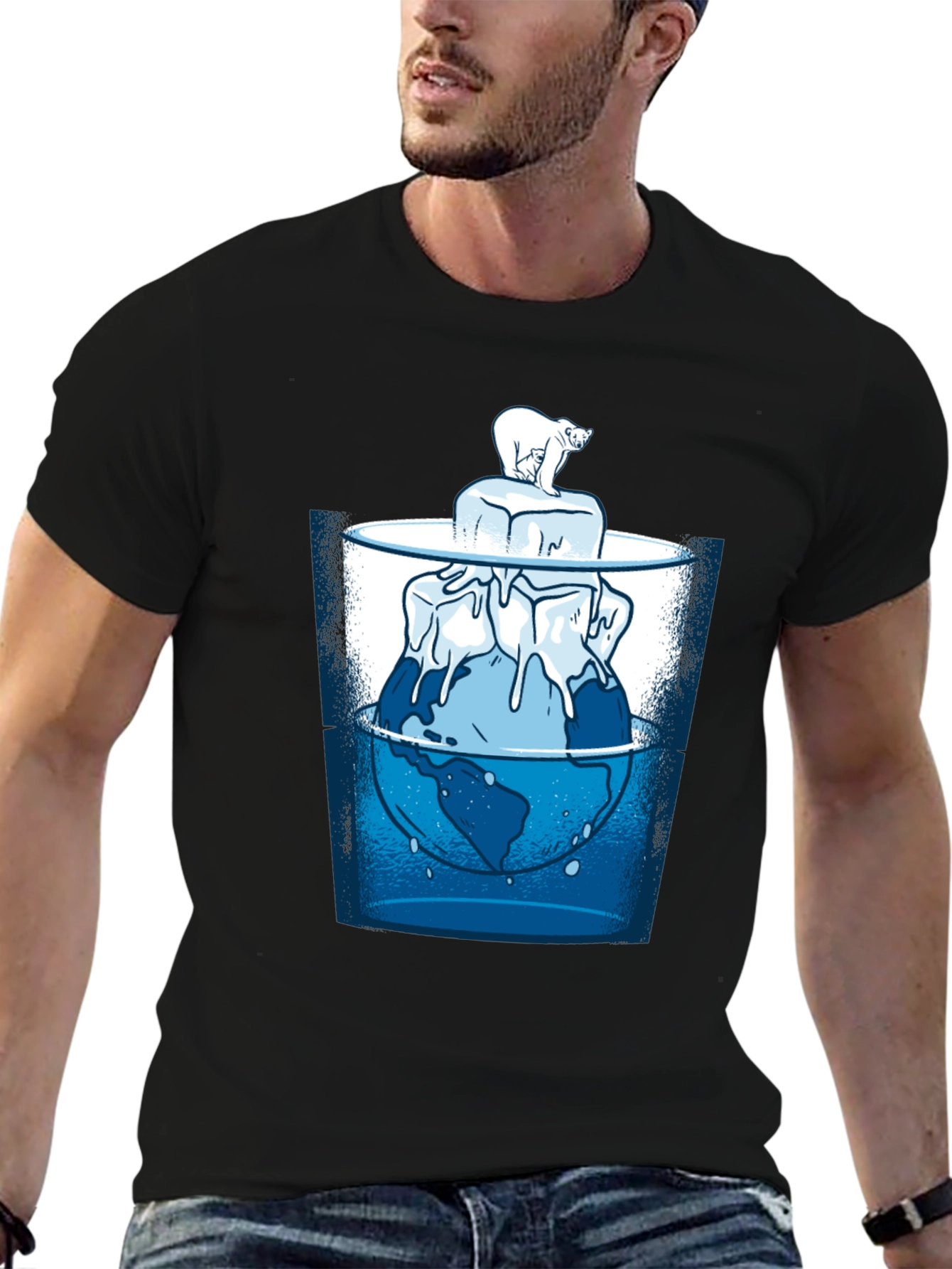 Global Warming T-Shirt - Polar Bear & Melting Ice