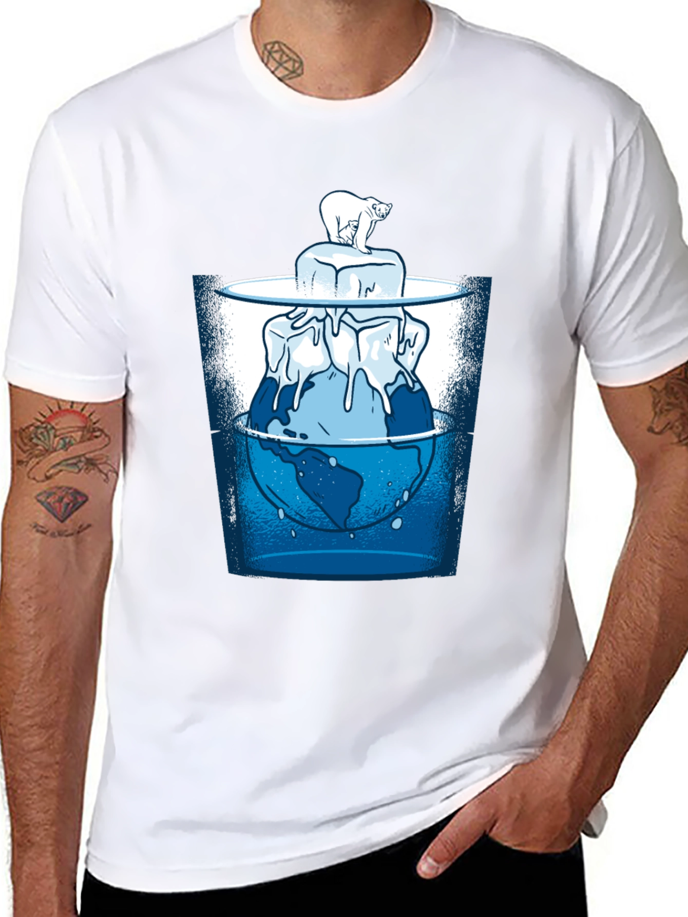 Global Warming T-Shirt - Polar Bear & Melting Ice