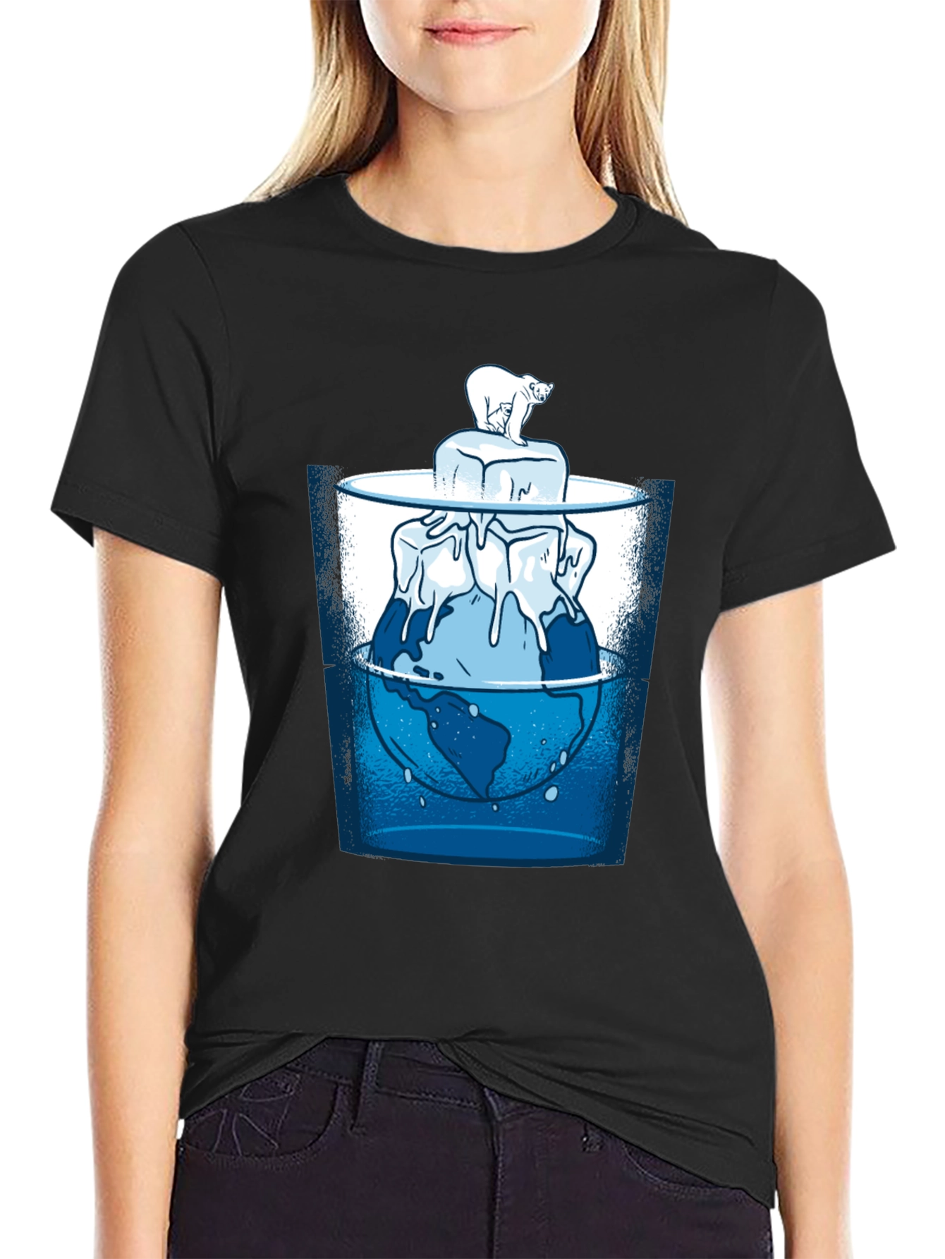 Global Warming T-Shirt - Polar Bear & Melting Ice