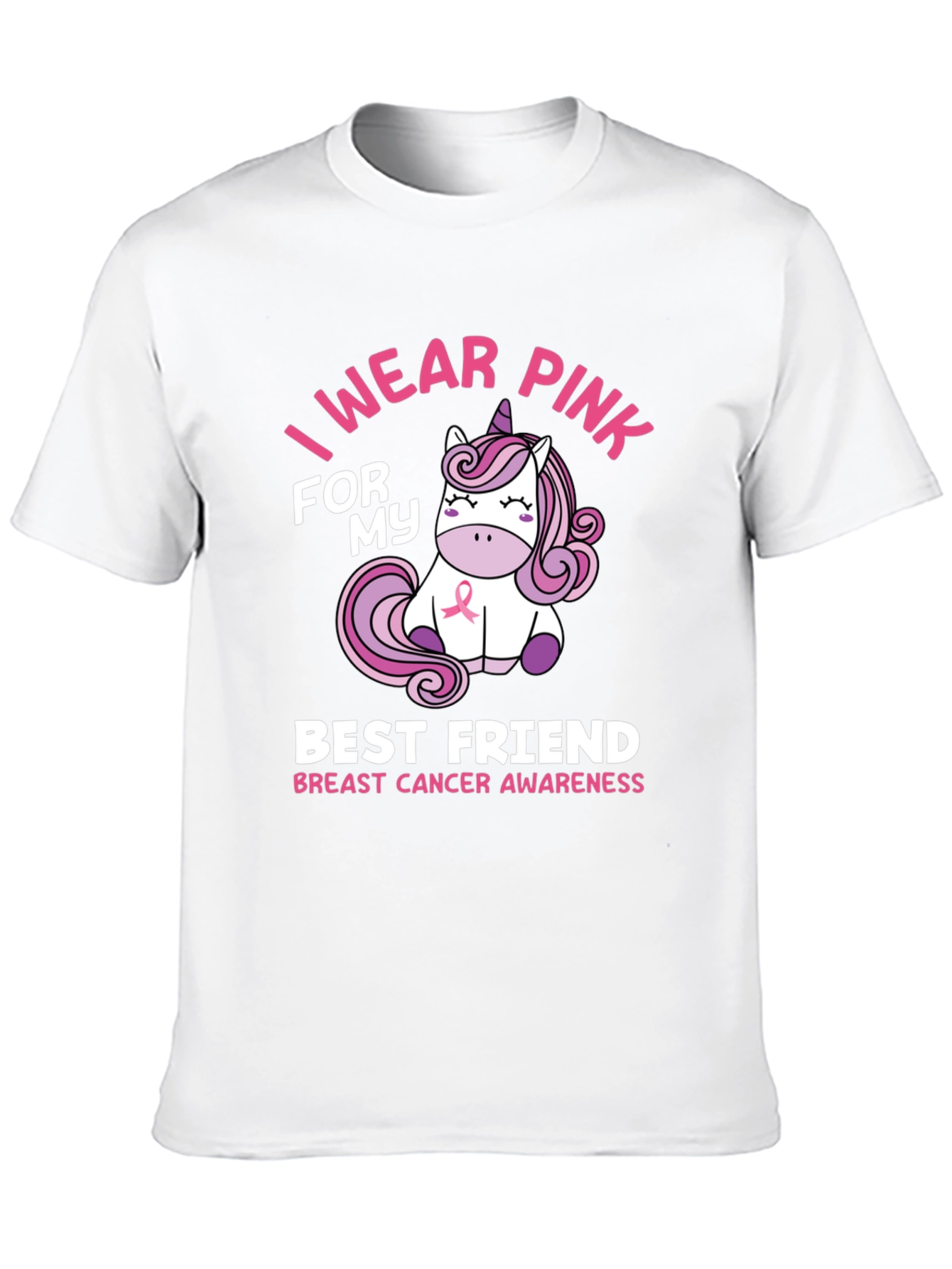 Pink Unicorn Breast Cancer Awareness T-Shirt