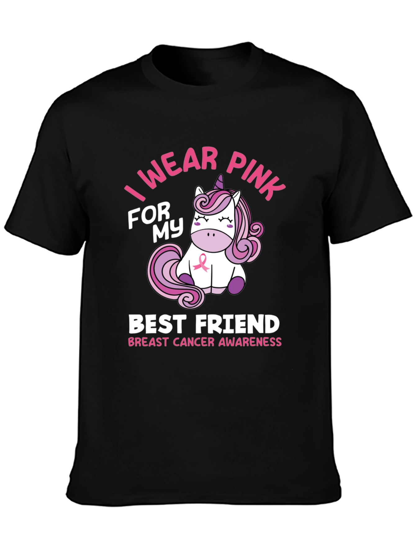 Pink Unicorn Breast Cancer Awareness T-Shirt