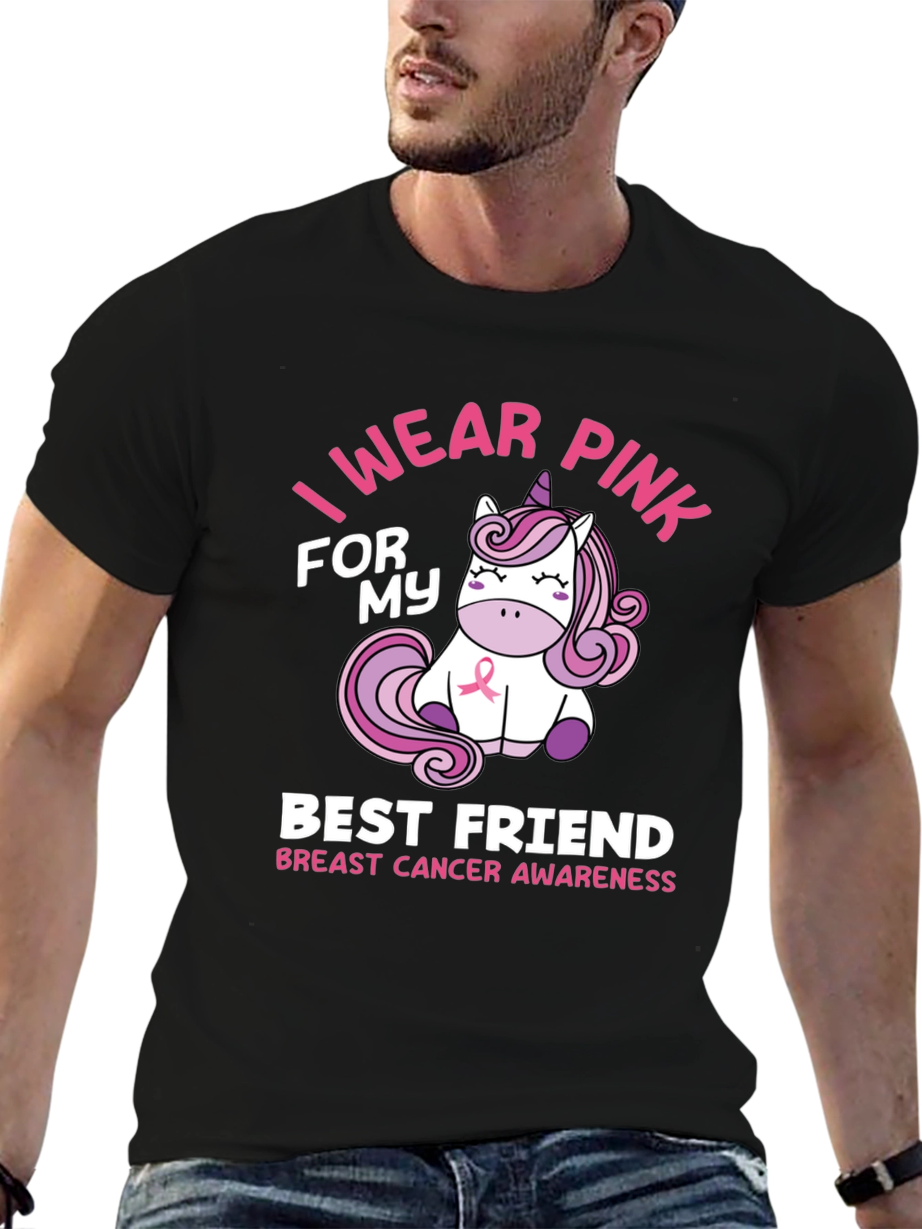 Pink Unicorn Breast Cancer Awareness T-Shirt