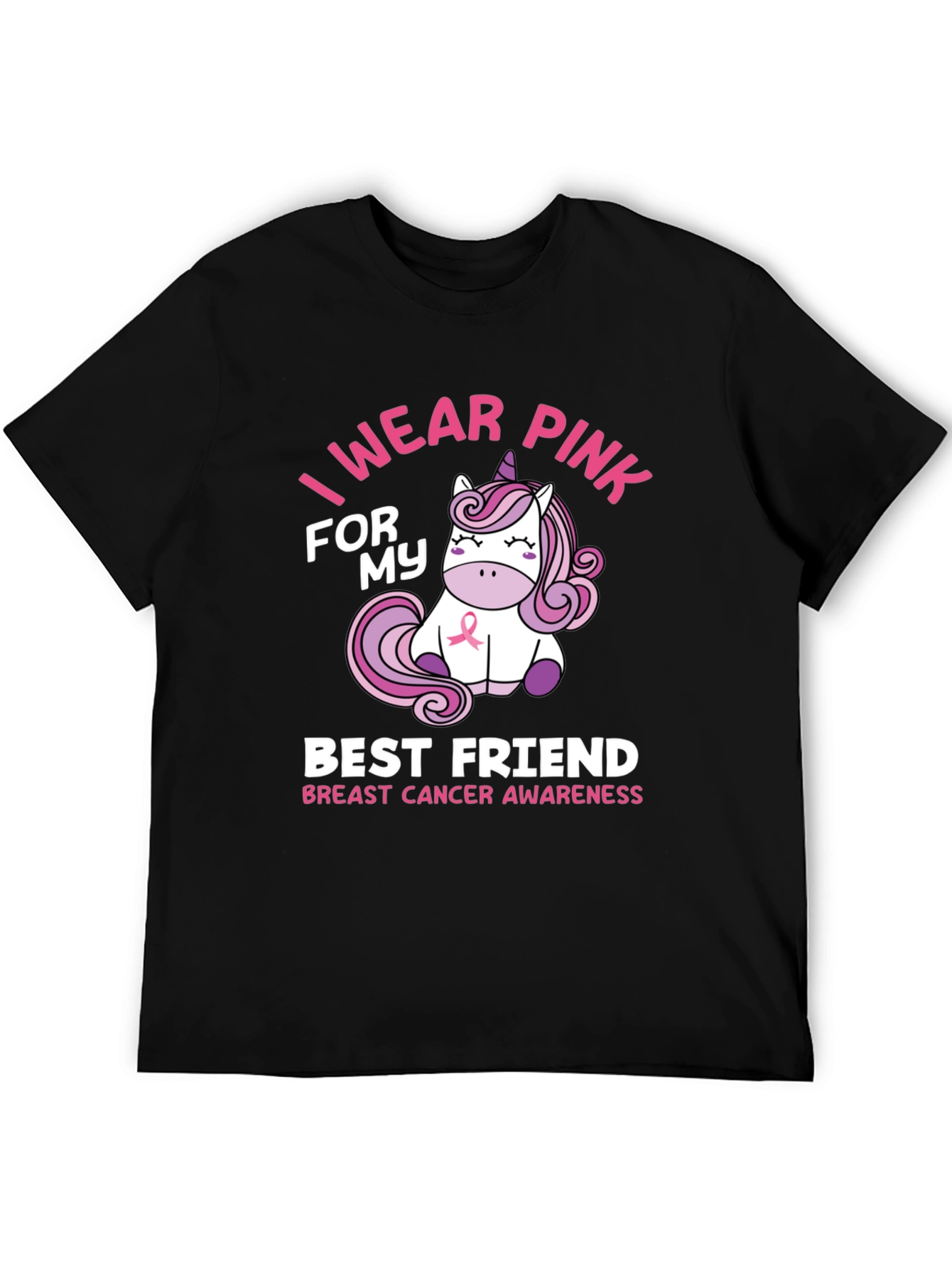 Pink Unicorn Breast Cancer Awareness T-Shirt