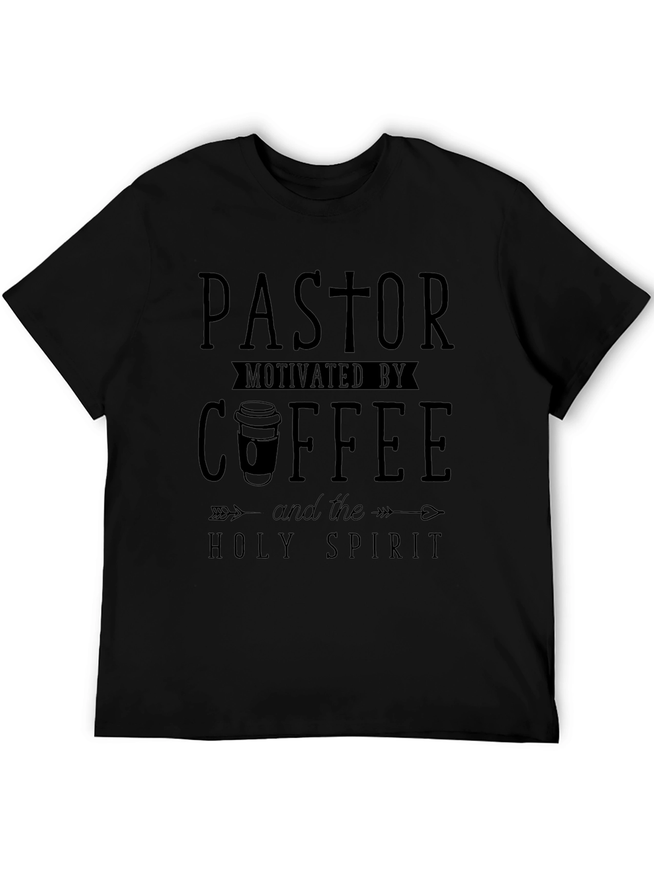 Pastor Motivated by Coffee and Holy Spirit T-Shirt