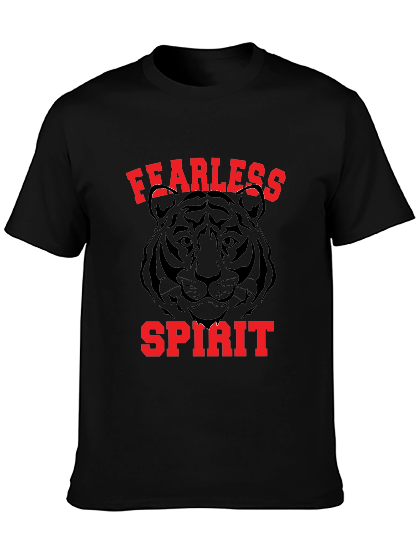 Fearless Spirit Tiger Graphic T-Shirt - Bold Black Tee