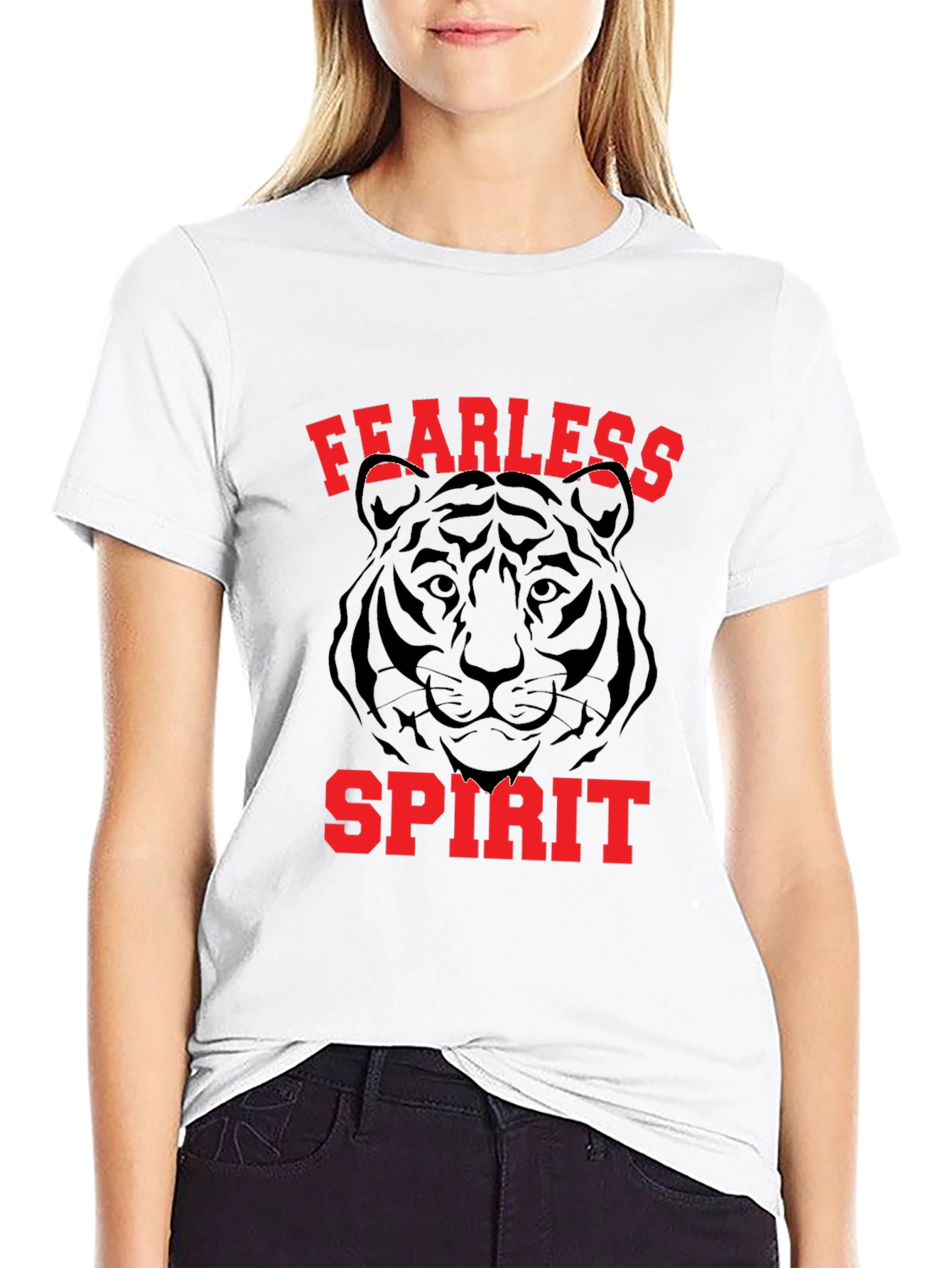 Fearless Spirit Tiger Graphic T-Shirt - Bold Black Tee