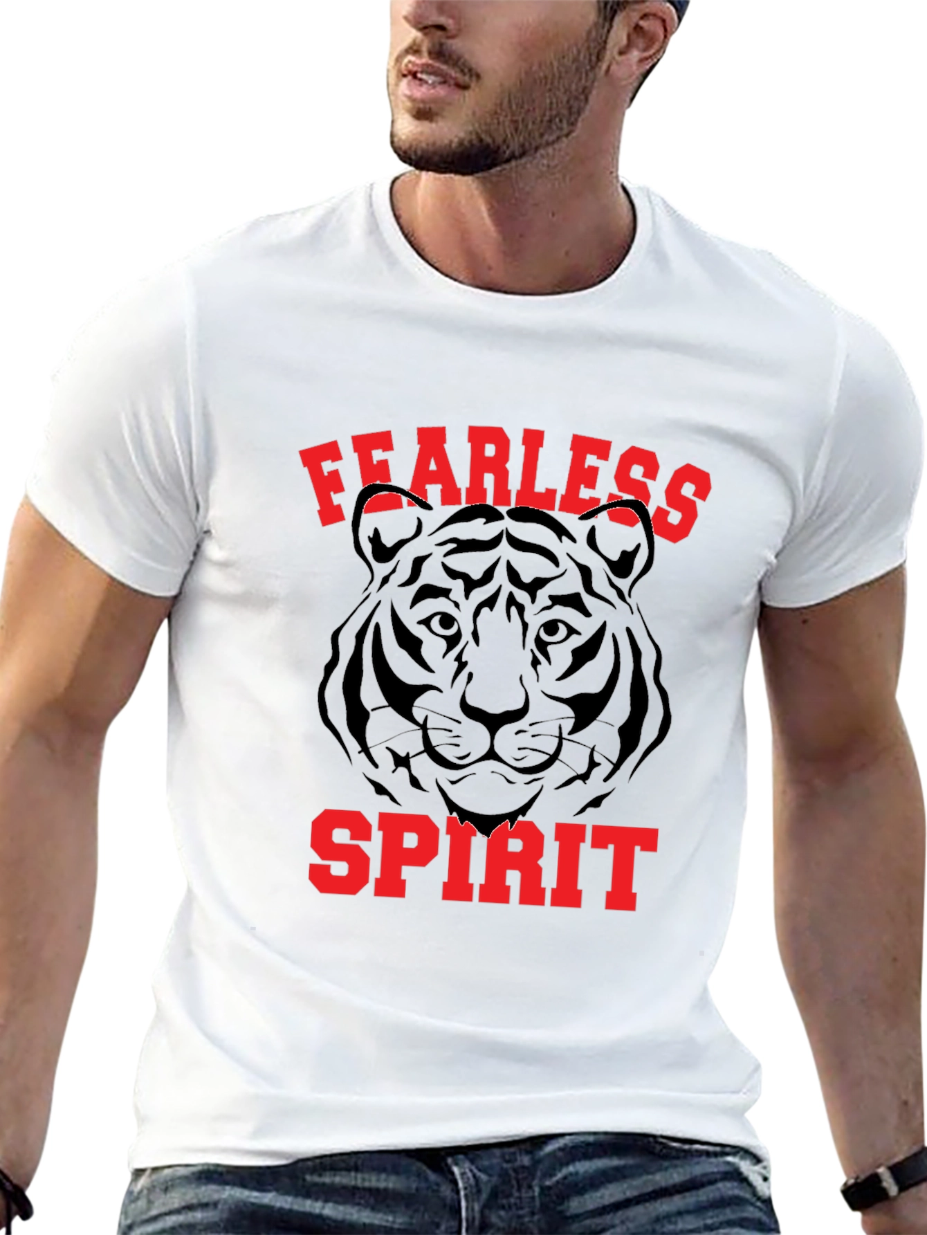 Fearless Spirit Tiger Graphic T-Shirt - Bold Black Tee