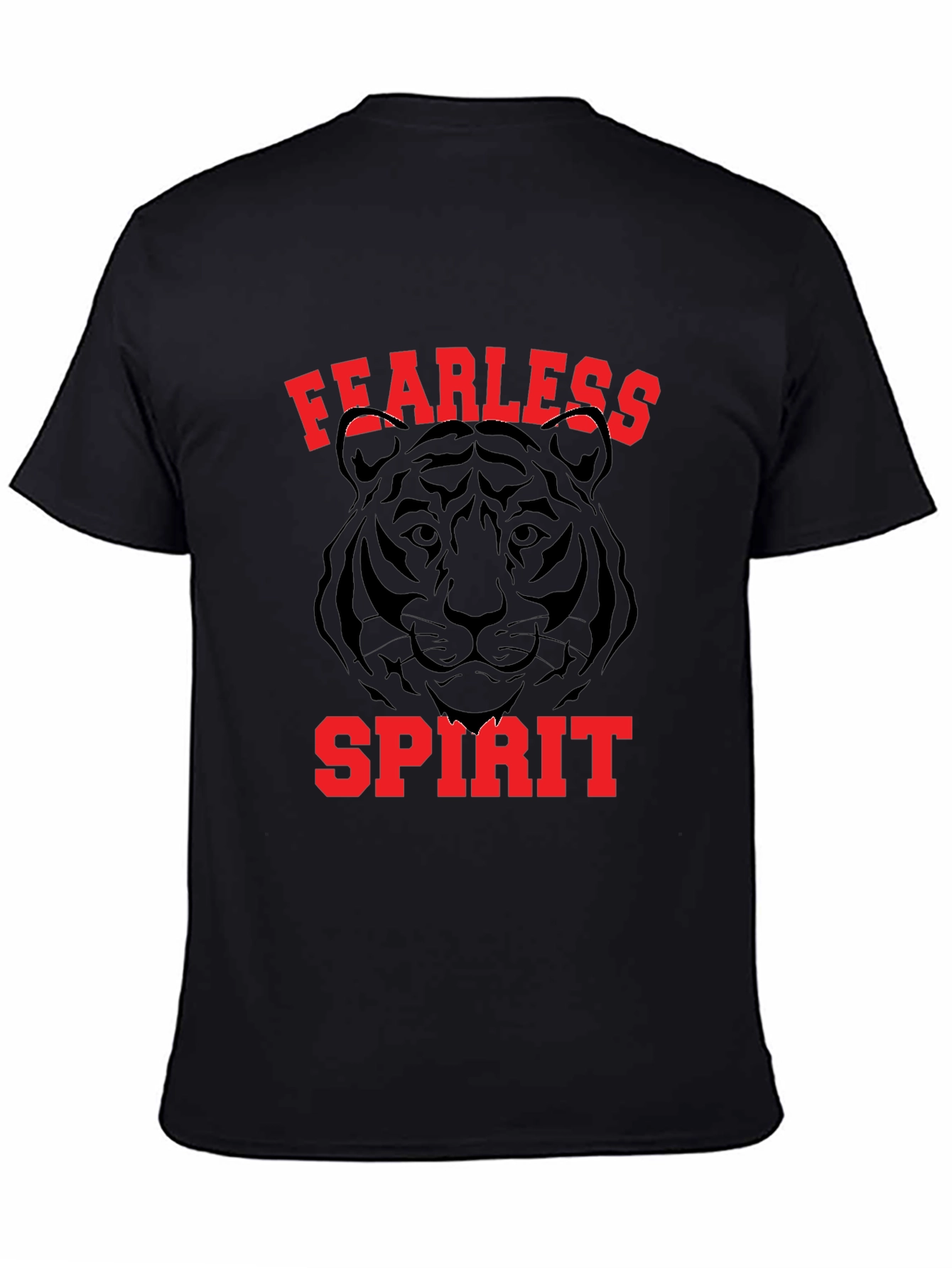 Fearless Spirit Tiger Graphic T-Shirt - Bold Black Tee