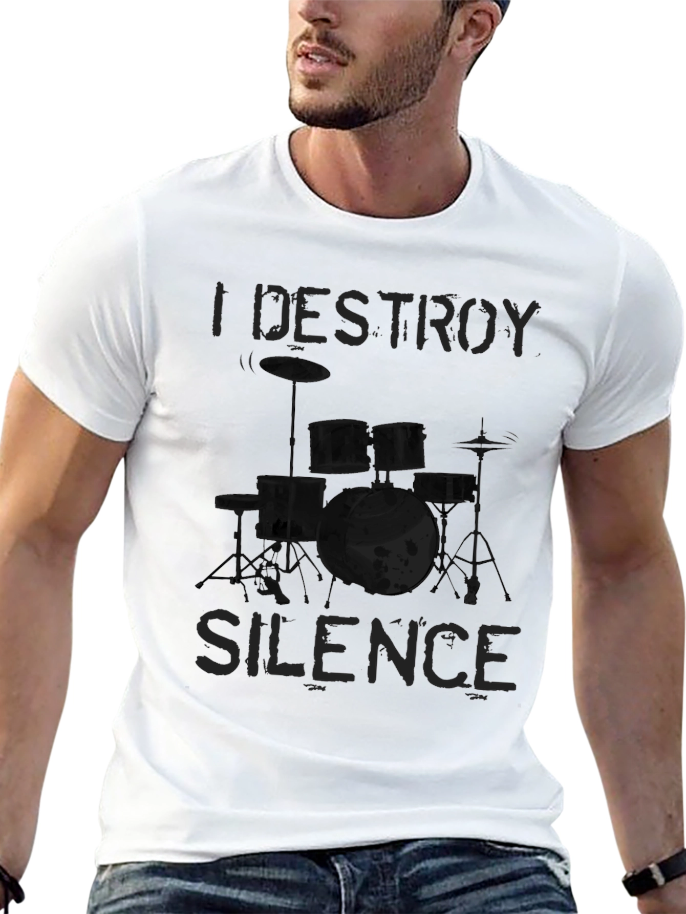 I Destroy Silence Graphic T-Shirt - Drummer Tee