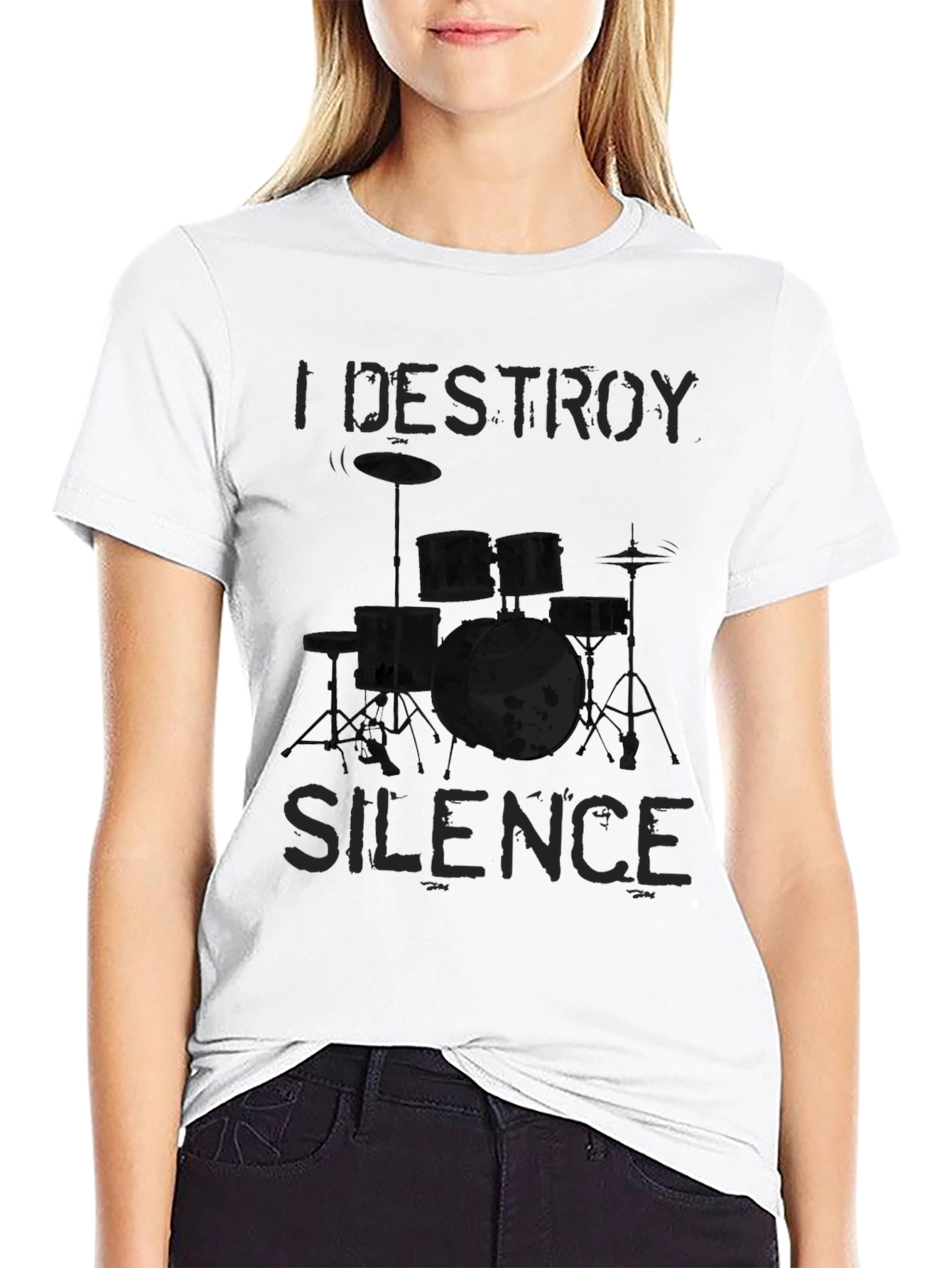 I Destroy Silence Graphic T-Shirt - Drummer Tee
