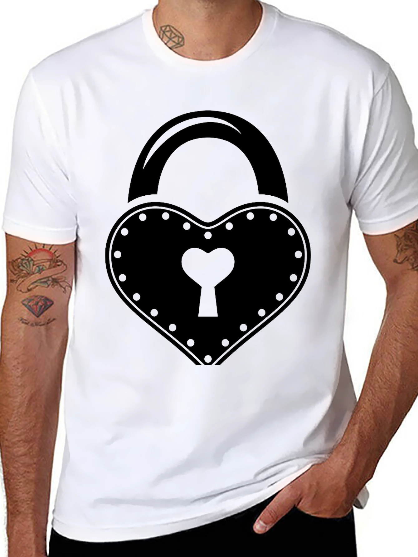 Heart Lock T-Shirt - Love & Security Style