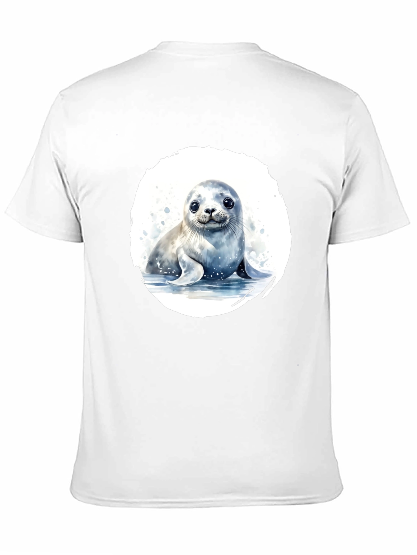 Cute Seal Graphic T-Shirt - Black