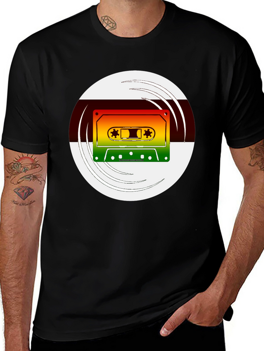 Retro Cassette Graphic T-Shirt - Black
