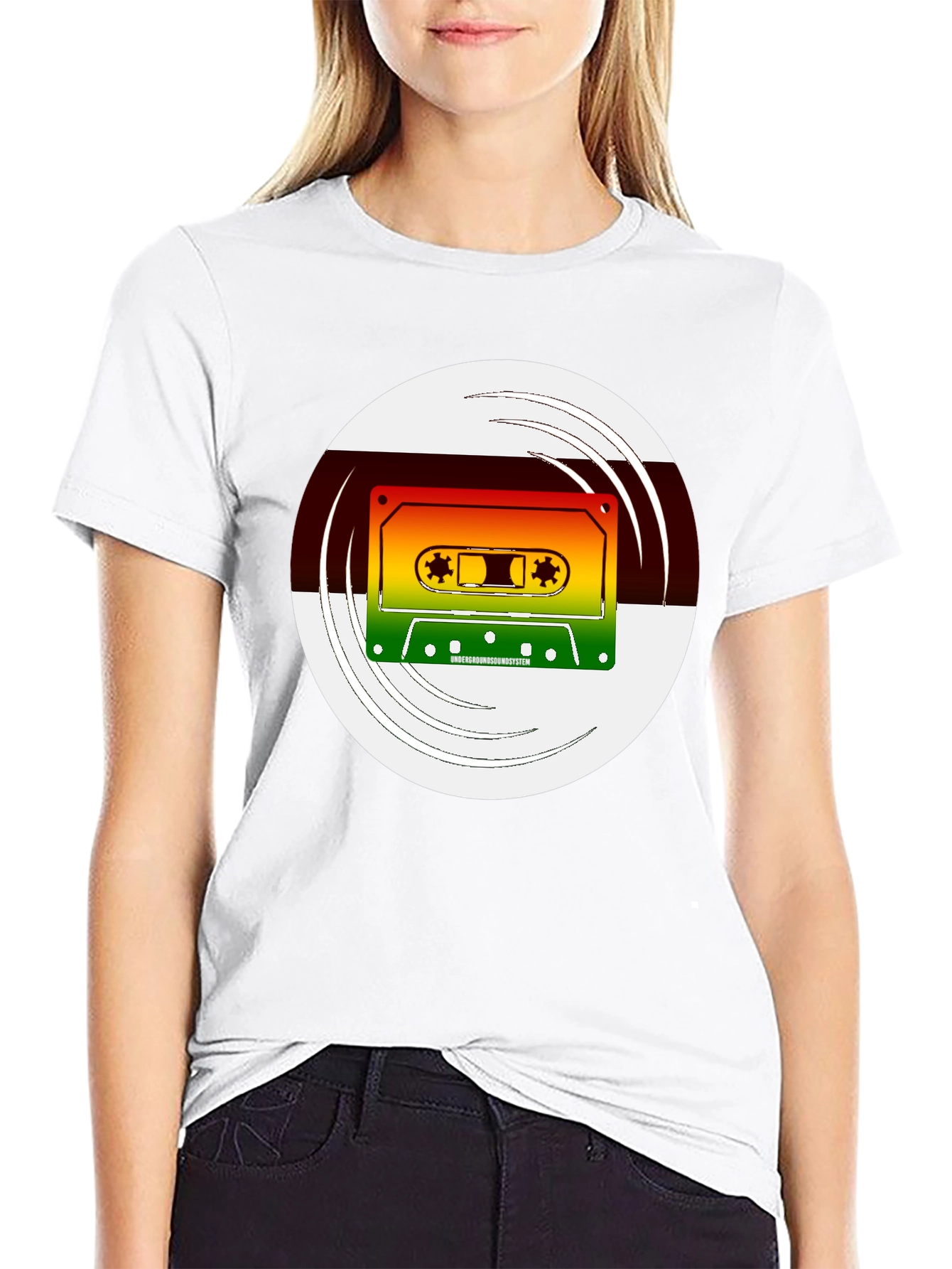 Retro Cassette Graphic T-Shirt - Black