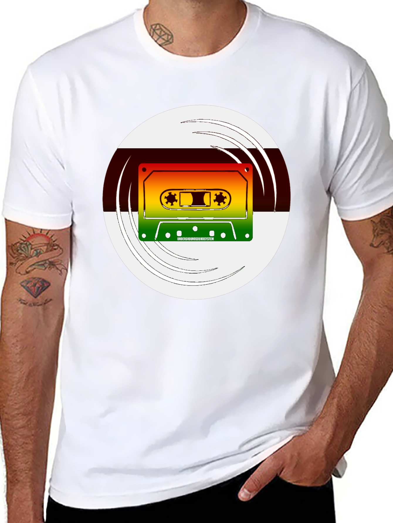 Retro Cassette Graphic T-Shirt - Black