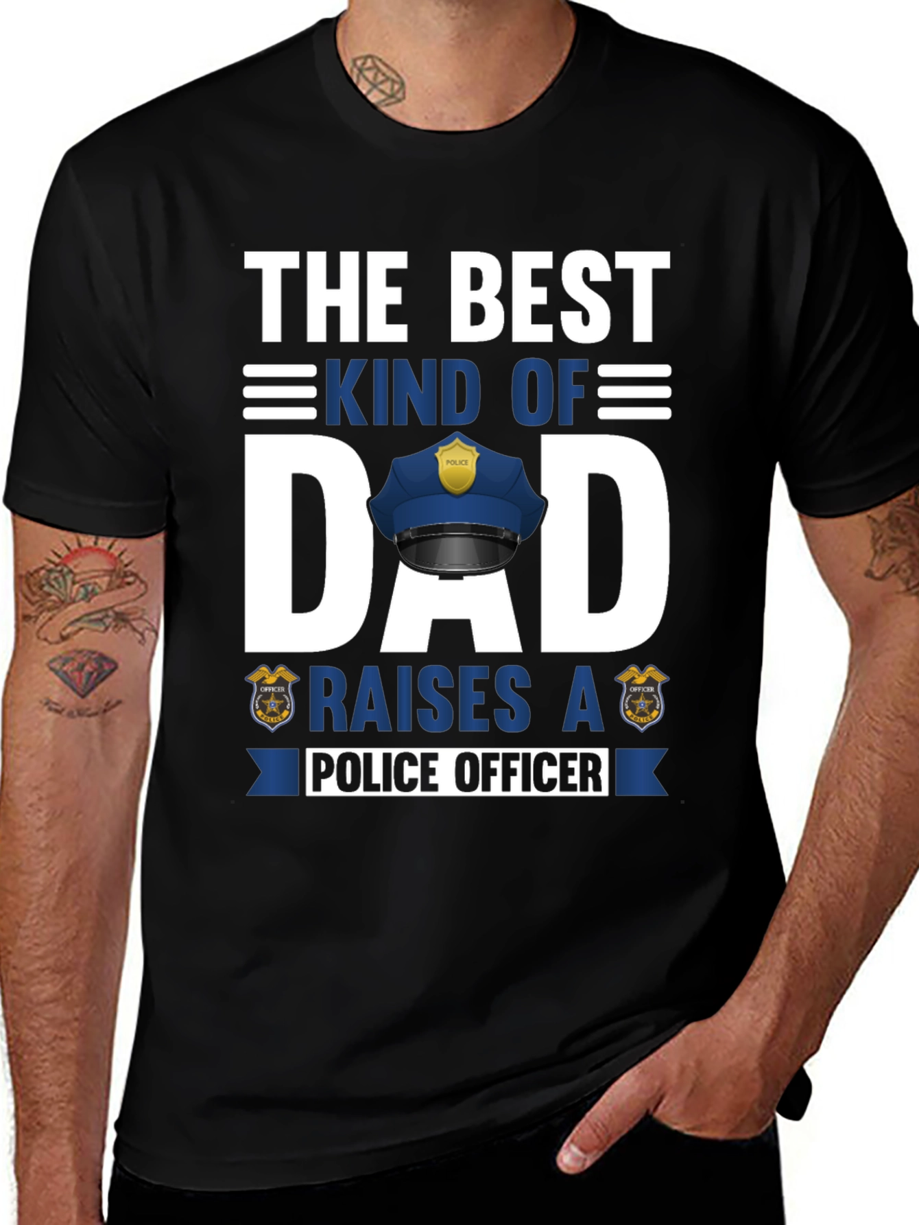 Best Kind of Dad Police Officer Graphic T-Shirt