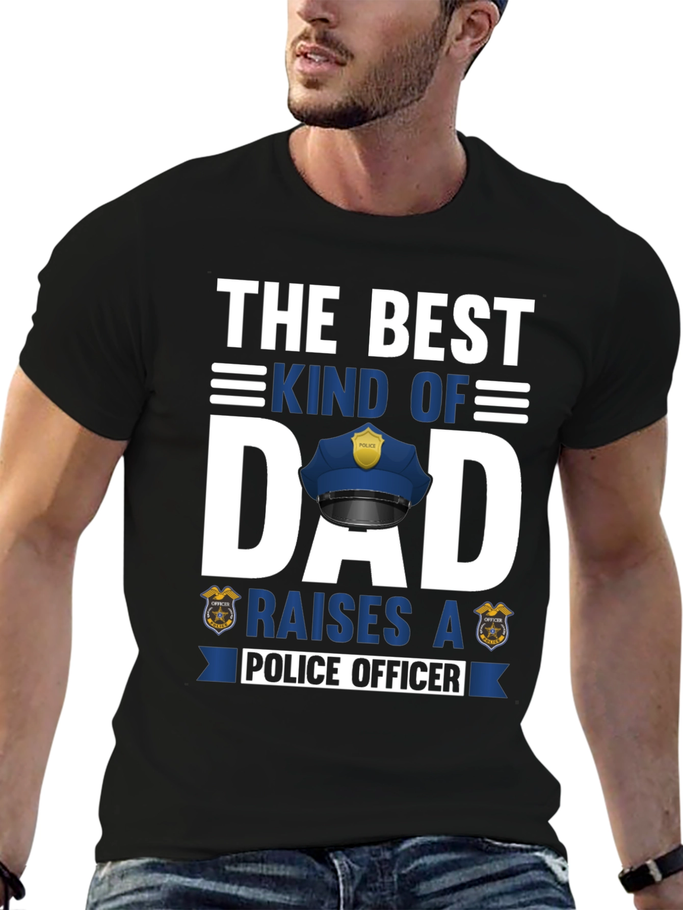 Best Kind of Dad Police Officer Graphic T-Shirt