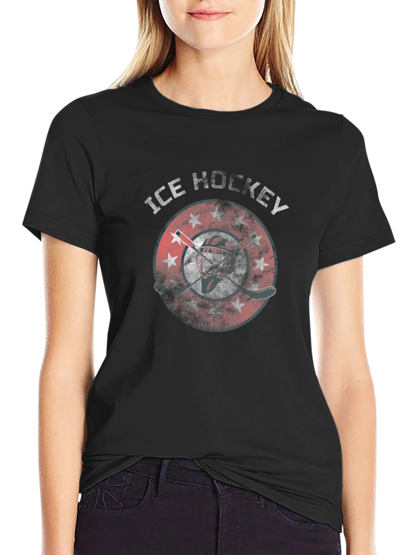 Ice Hockey Graphic Print T-Shirt