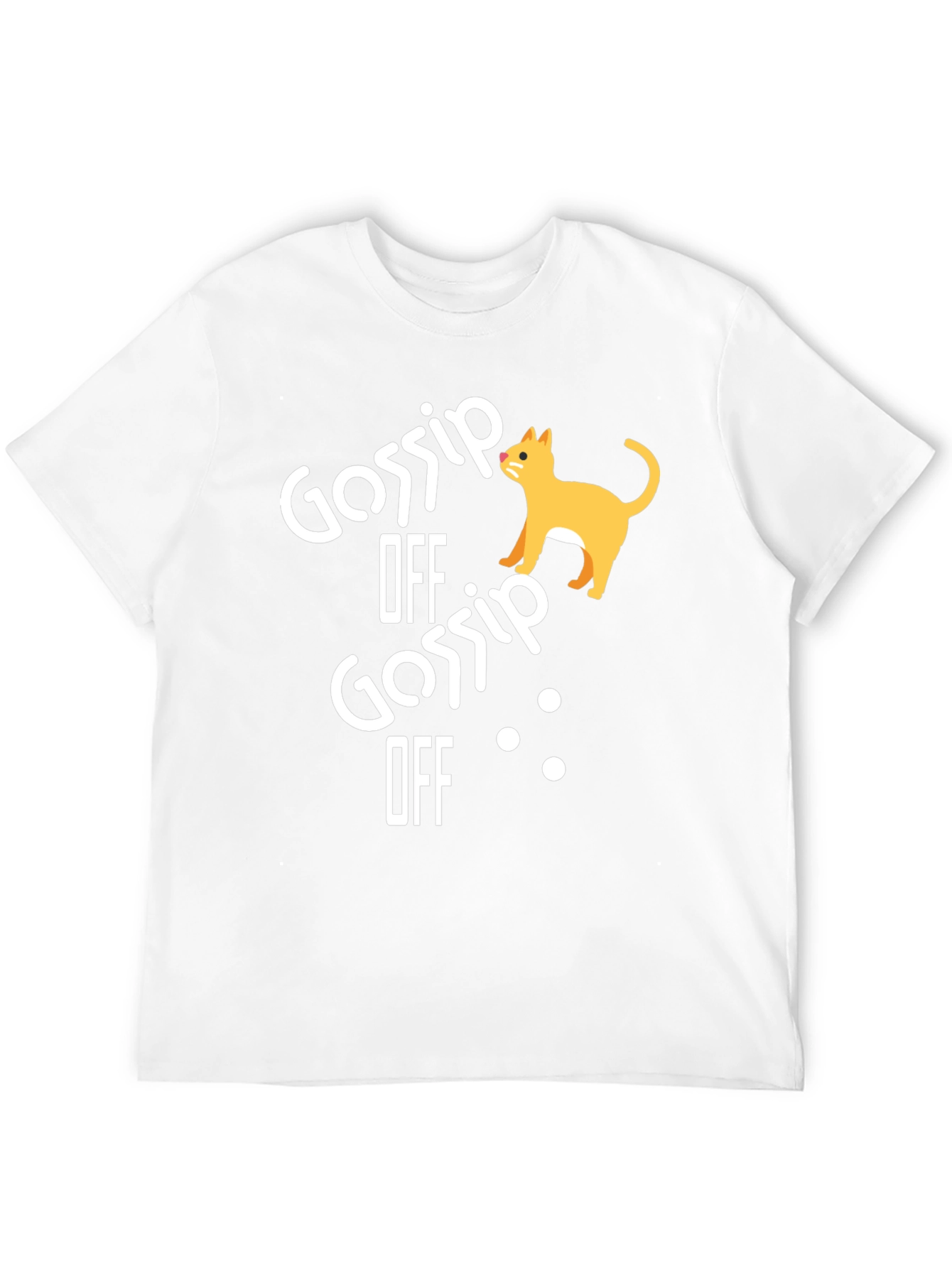 Gossip Off Cat Graphic Tee - Unisex Black T-Shirt