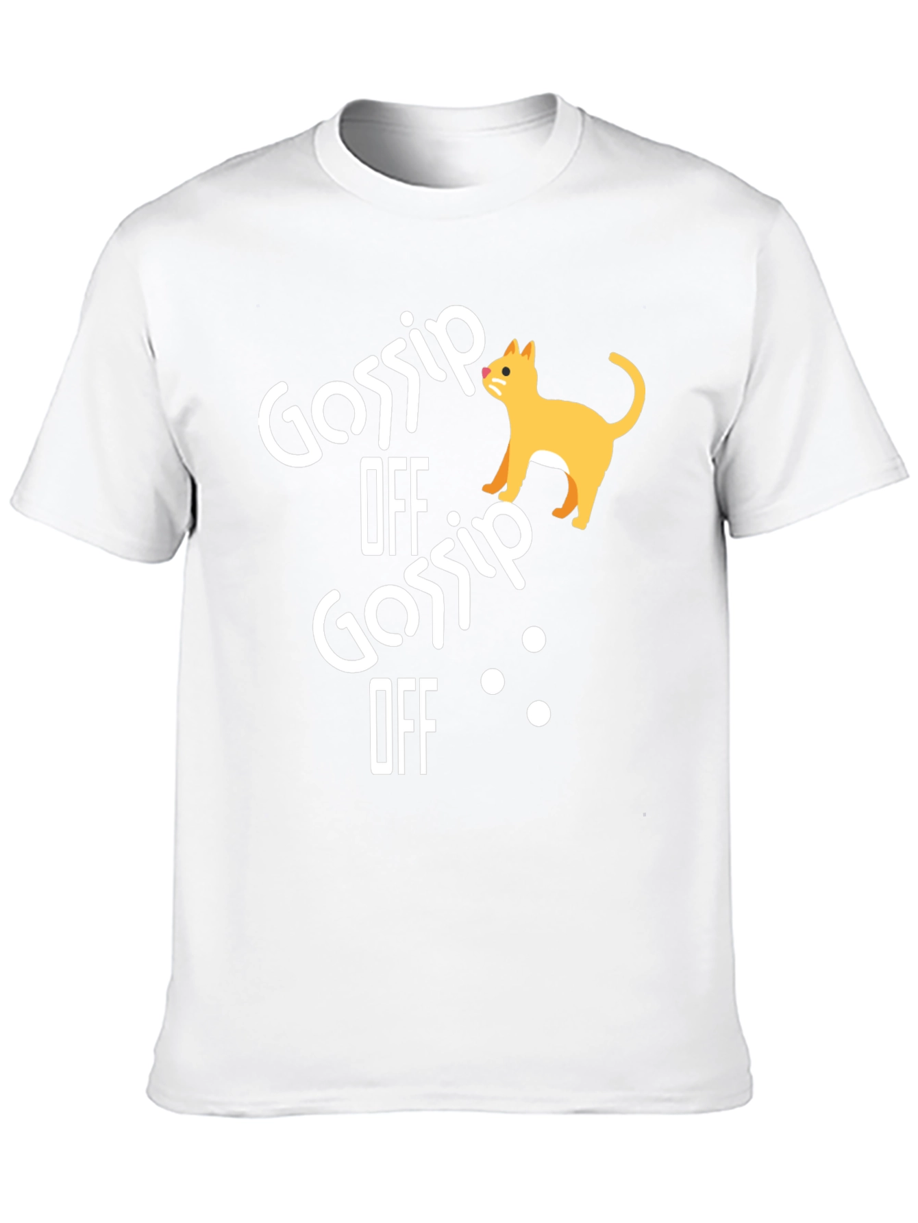 Gossip Off Cat Graphic Tee - Unisex Black T-Shirt
