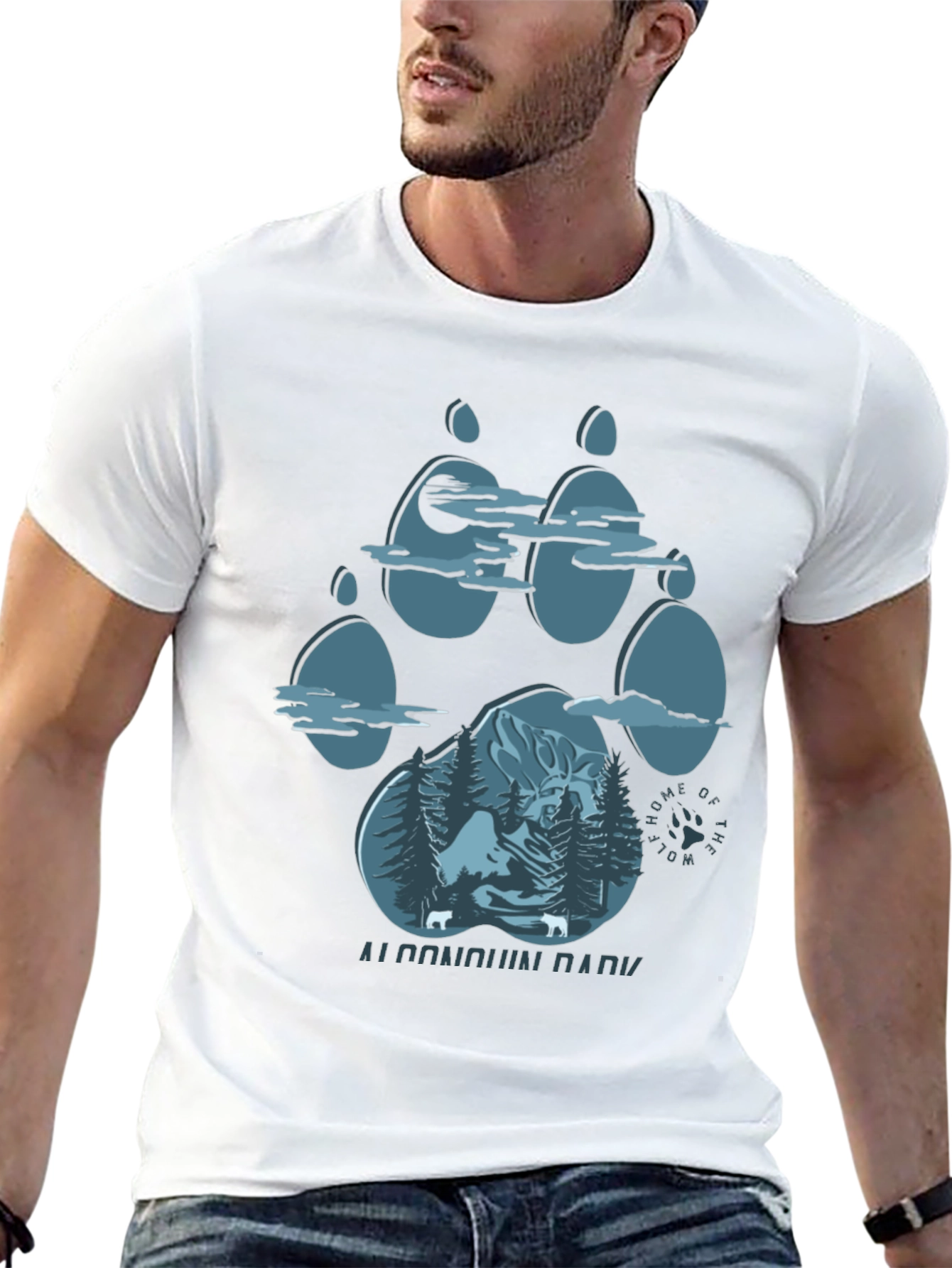 Algonquin Park Wolf Paw Print T-Shirt