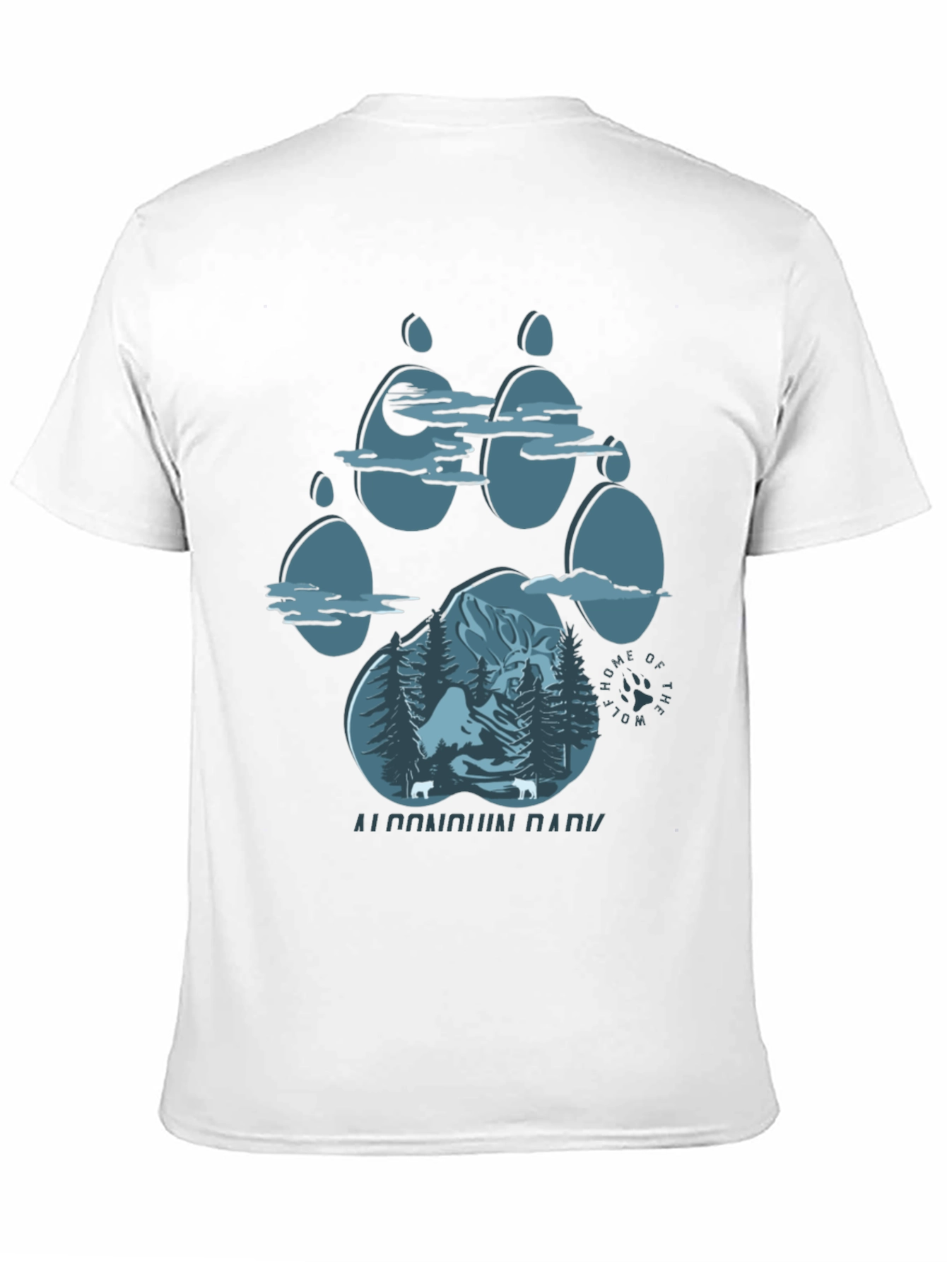 Algonquin Park Wolf Paw Print T-Shirt