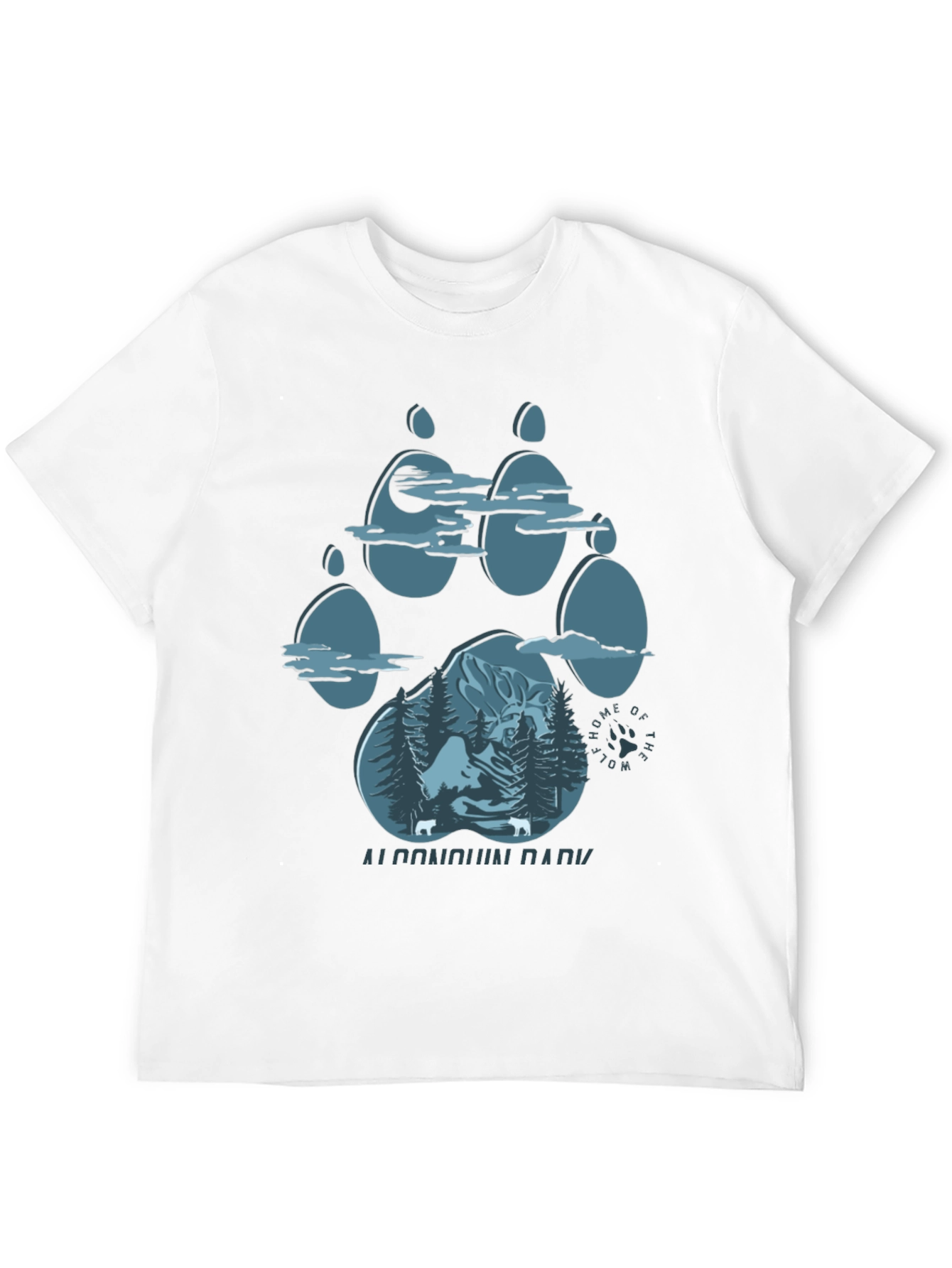 Algonquin Park Wolf Paw Print T-Shirt