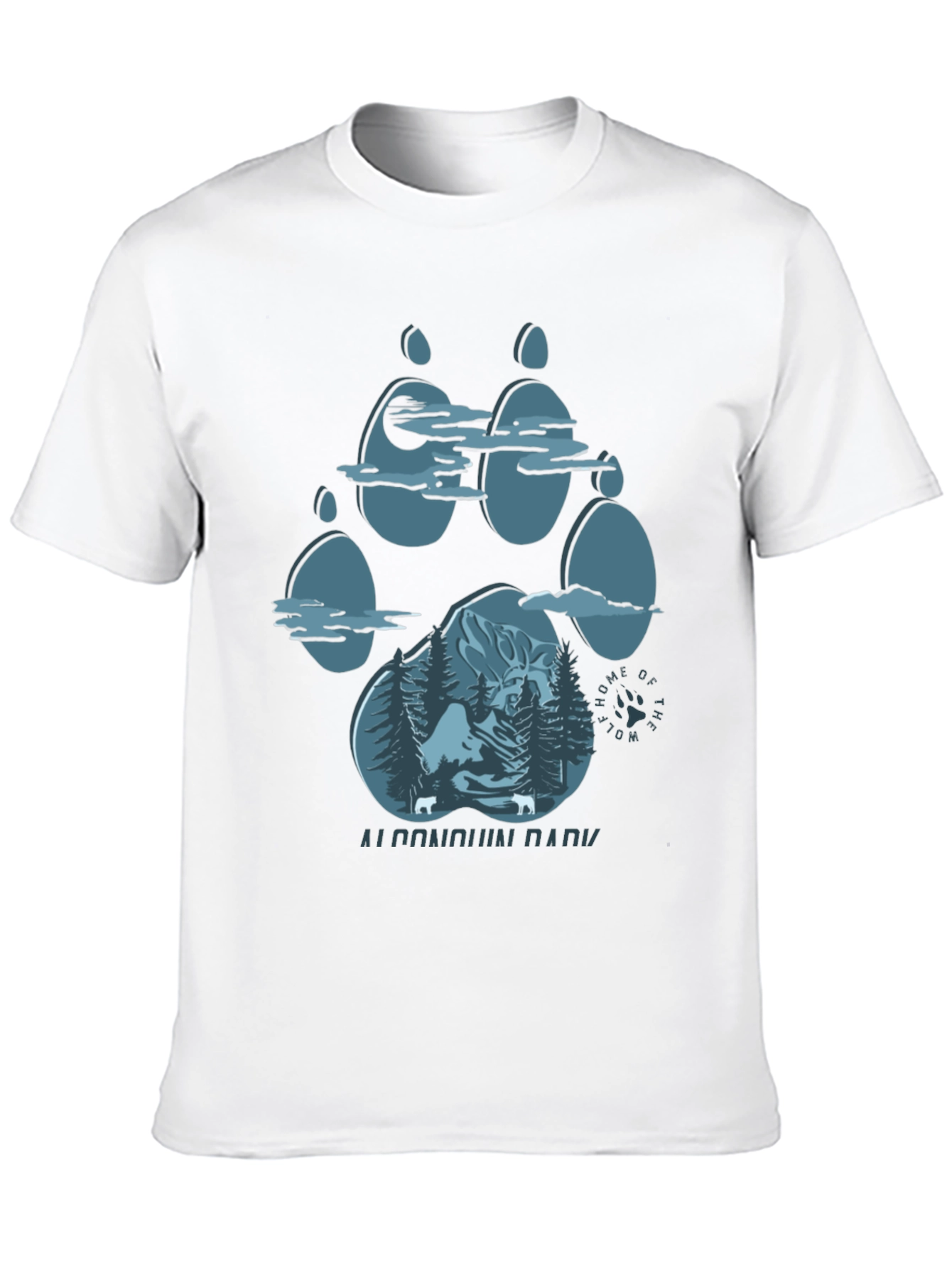 Algonquin Park Wolf Paw Print T-Shirt