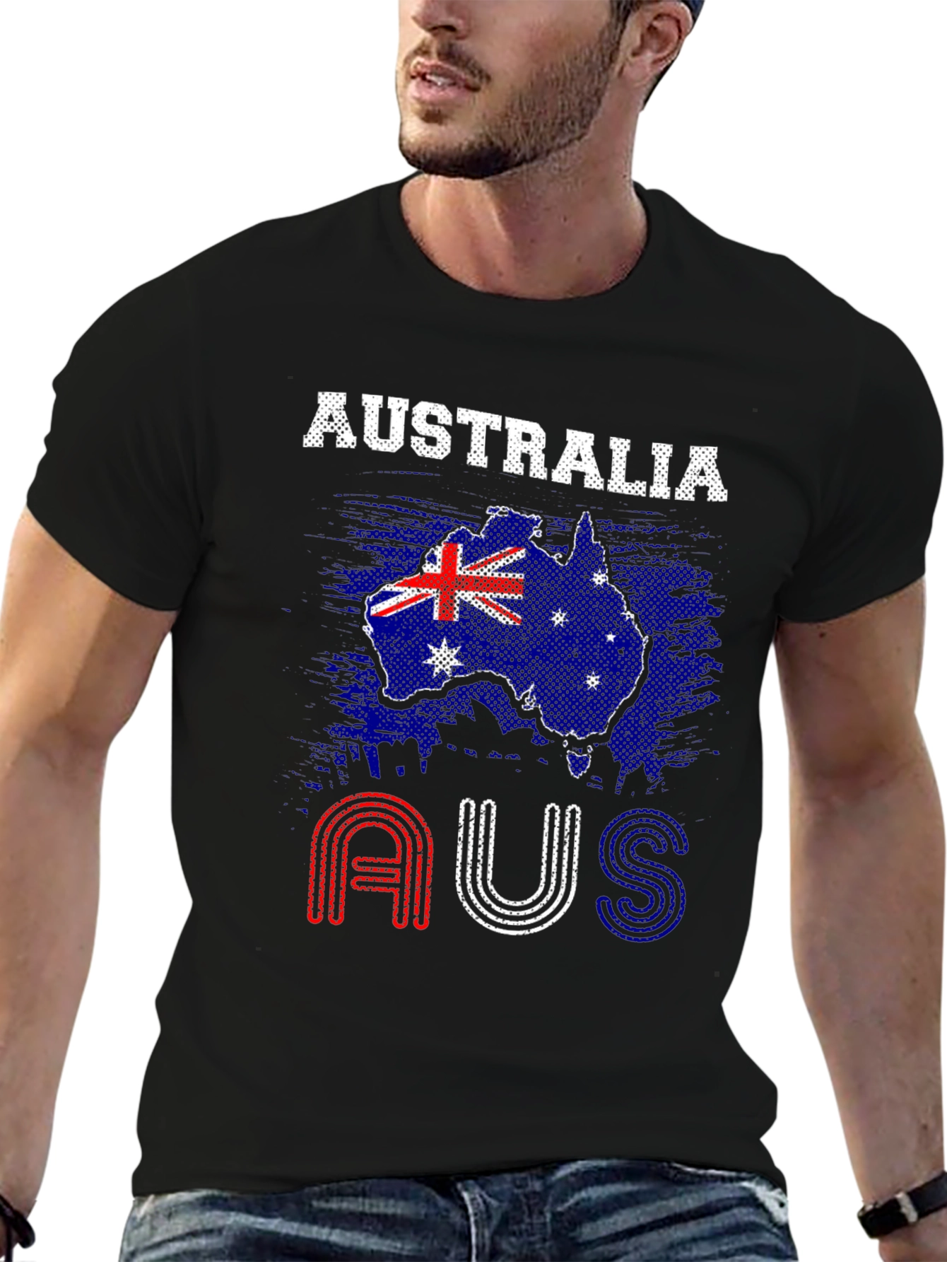 Australia Flag Graphic Tee - Black