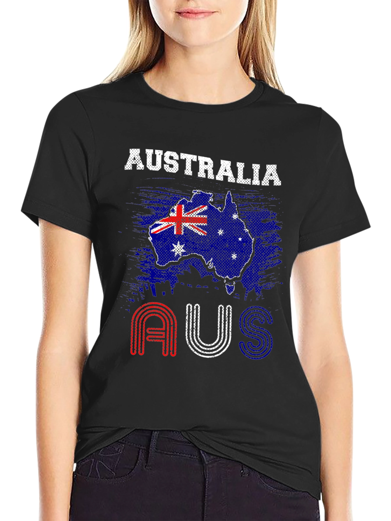 Australia Flag Graphic Tee - Black