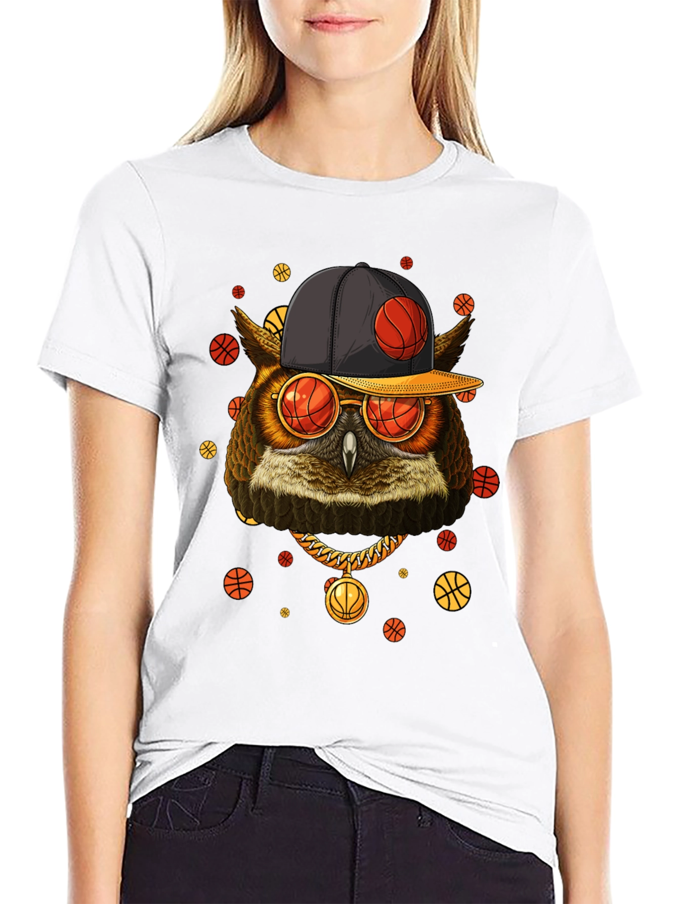 Cool Owl Basketball Graphic Tee
