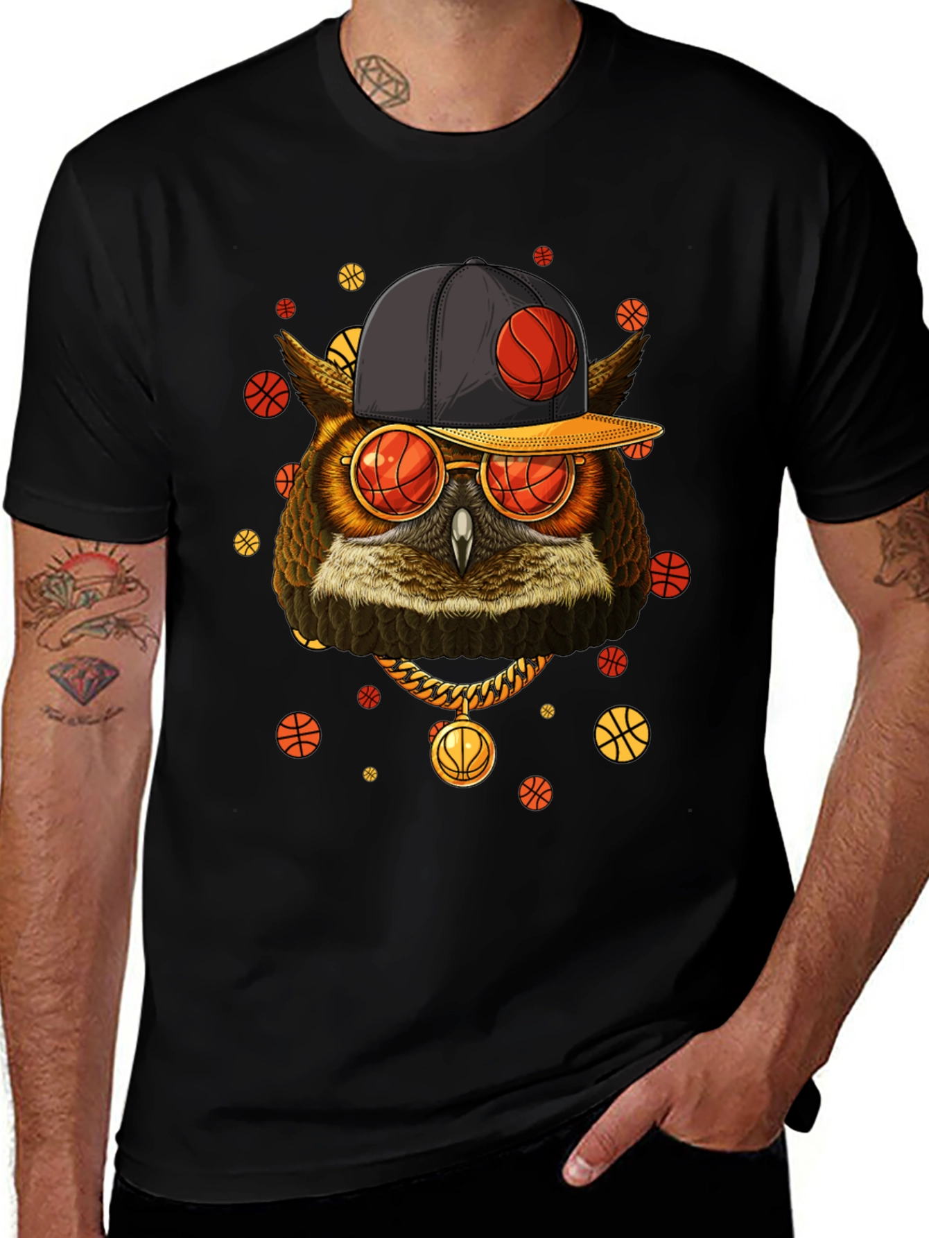 Cool Owl Basketball Graphic Tee