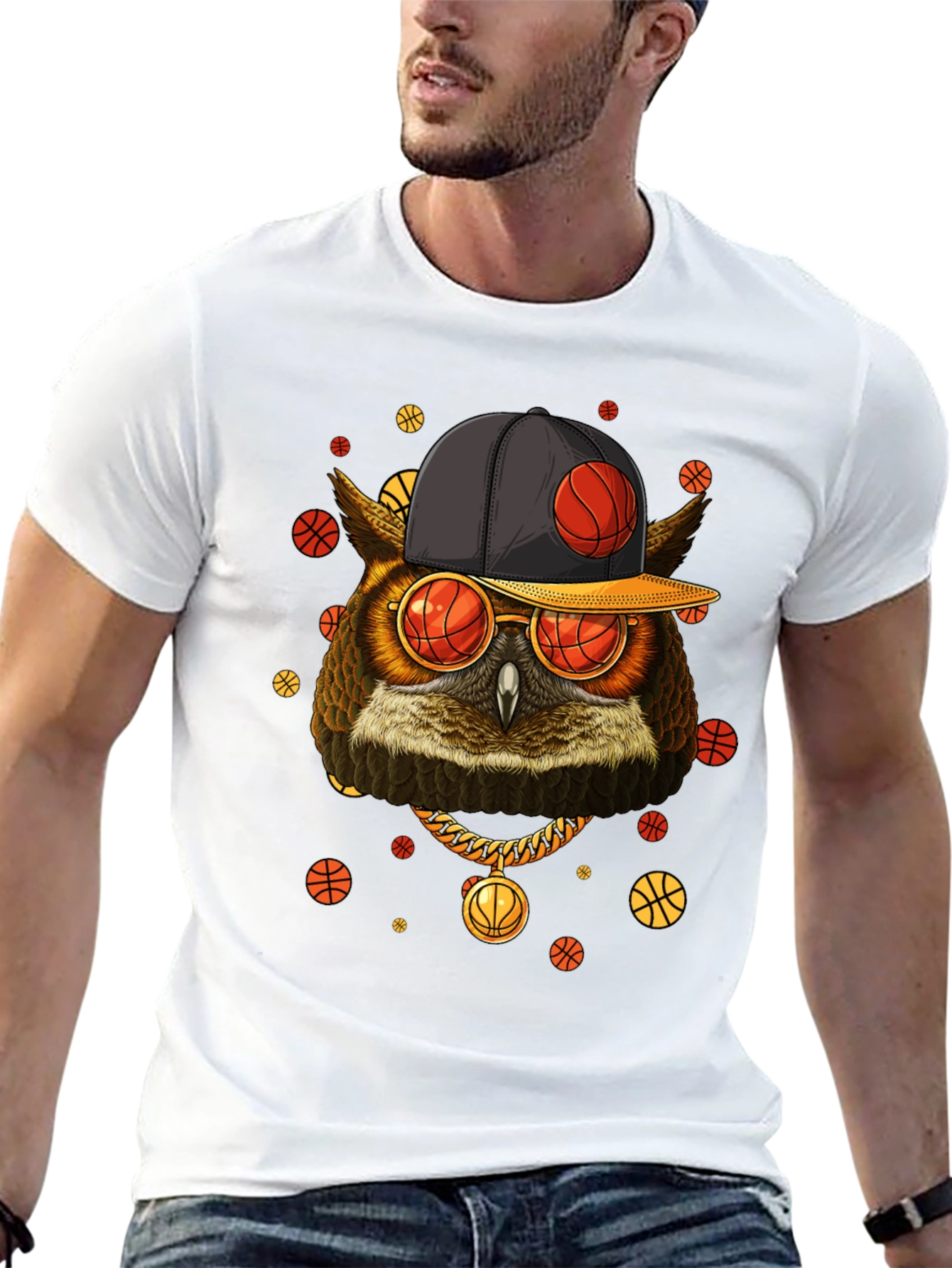 Cool Owl Basketball Graphic Tee
