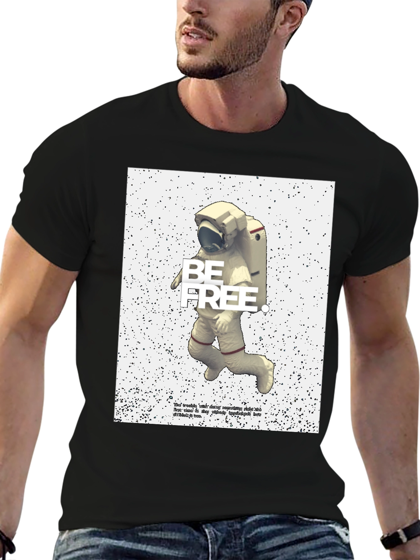 Be Free Astronaut Graphic T-Shirt