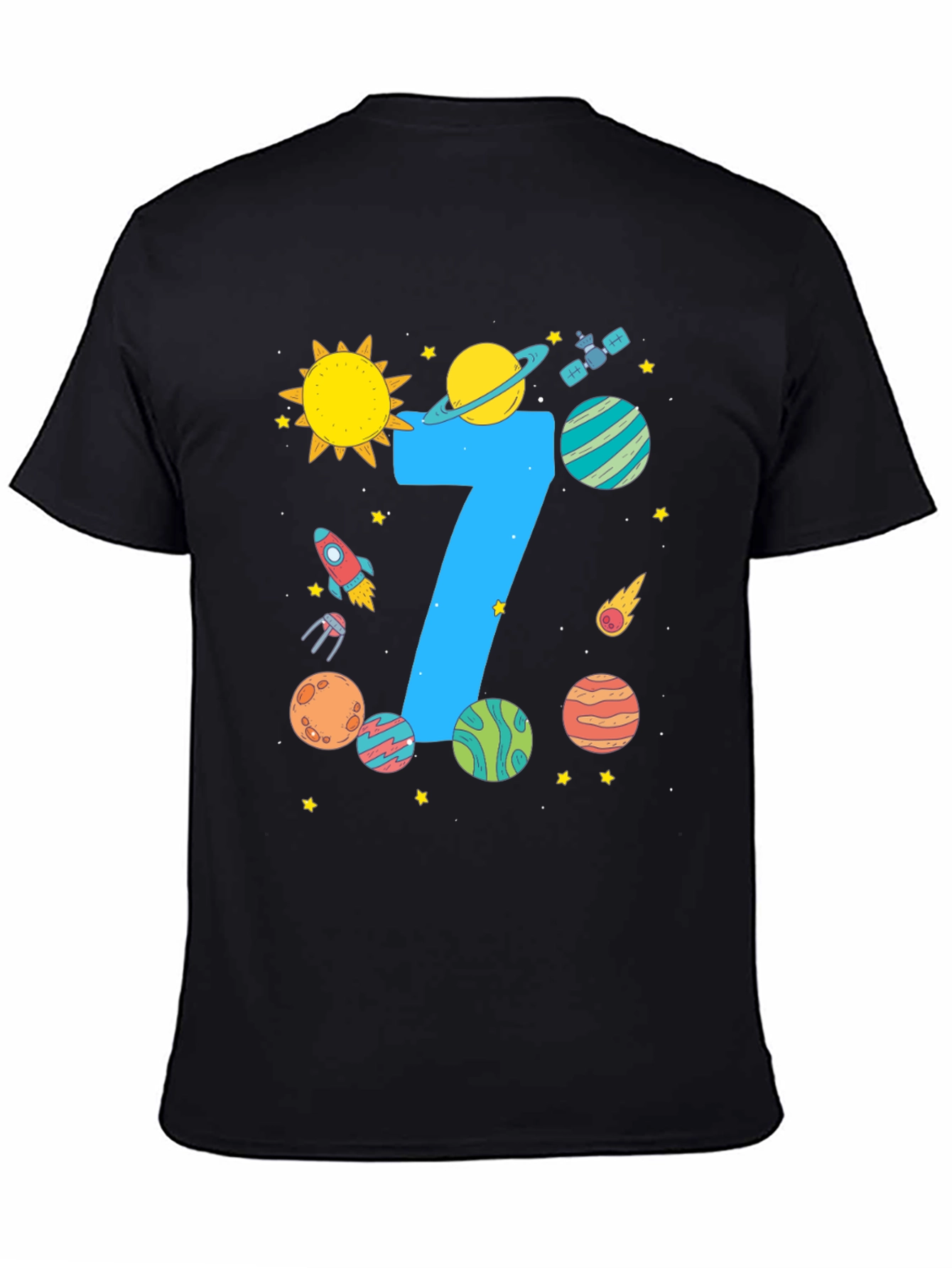Space Themed 7th Birthday T-Shirt