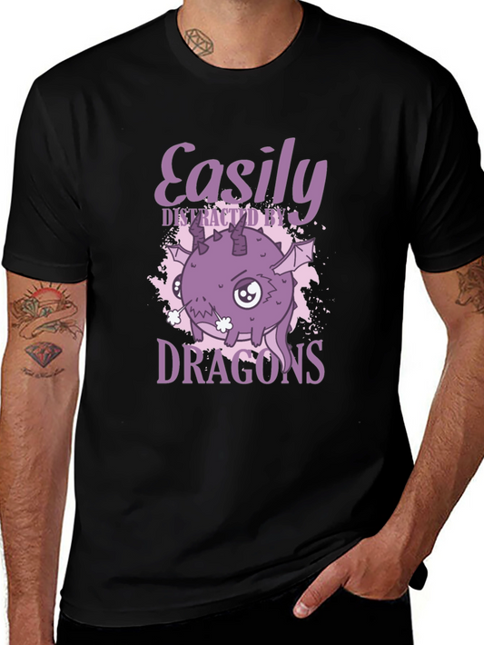 Easily Distracted By Dragons Graphic T-Shirt