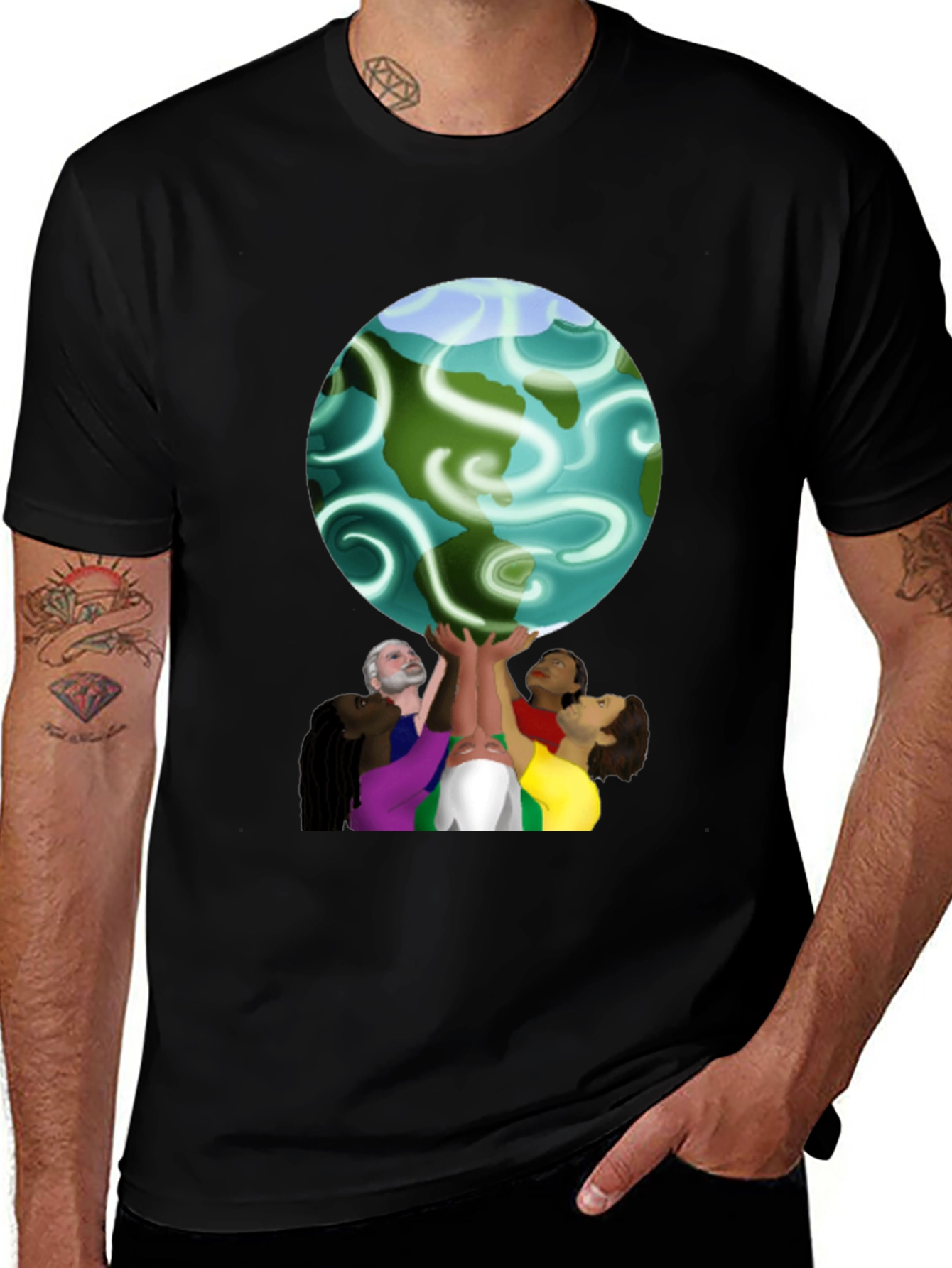 Unity Globe Graphic Tee - Black