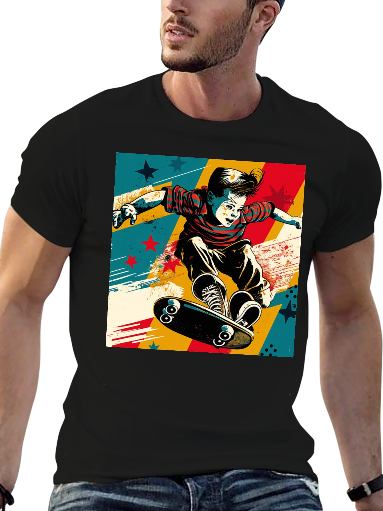 Skateboarding Kid Graphic Tee