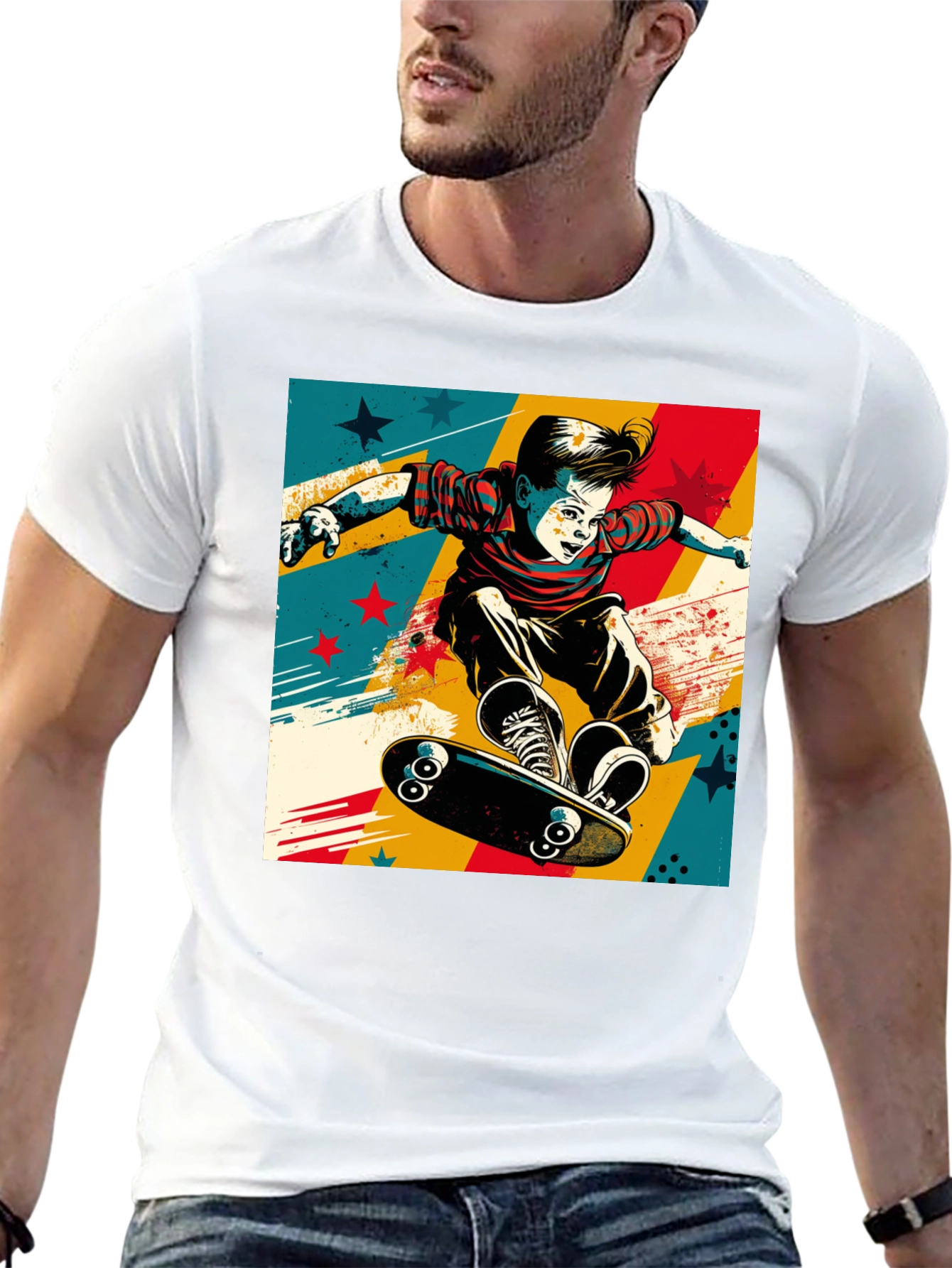 Skateboarding Kid Graphic Tee