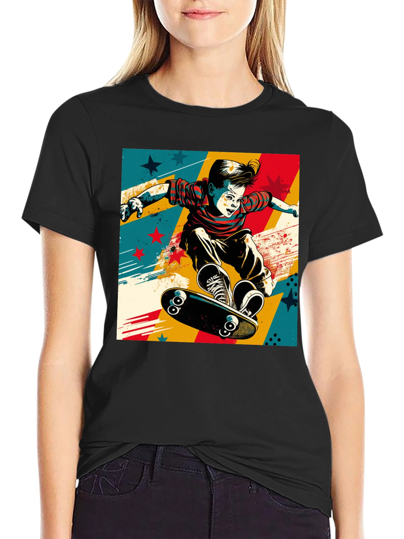 Skateboarding Kid Graphic Tee